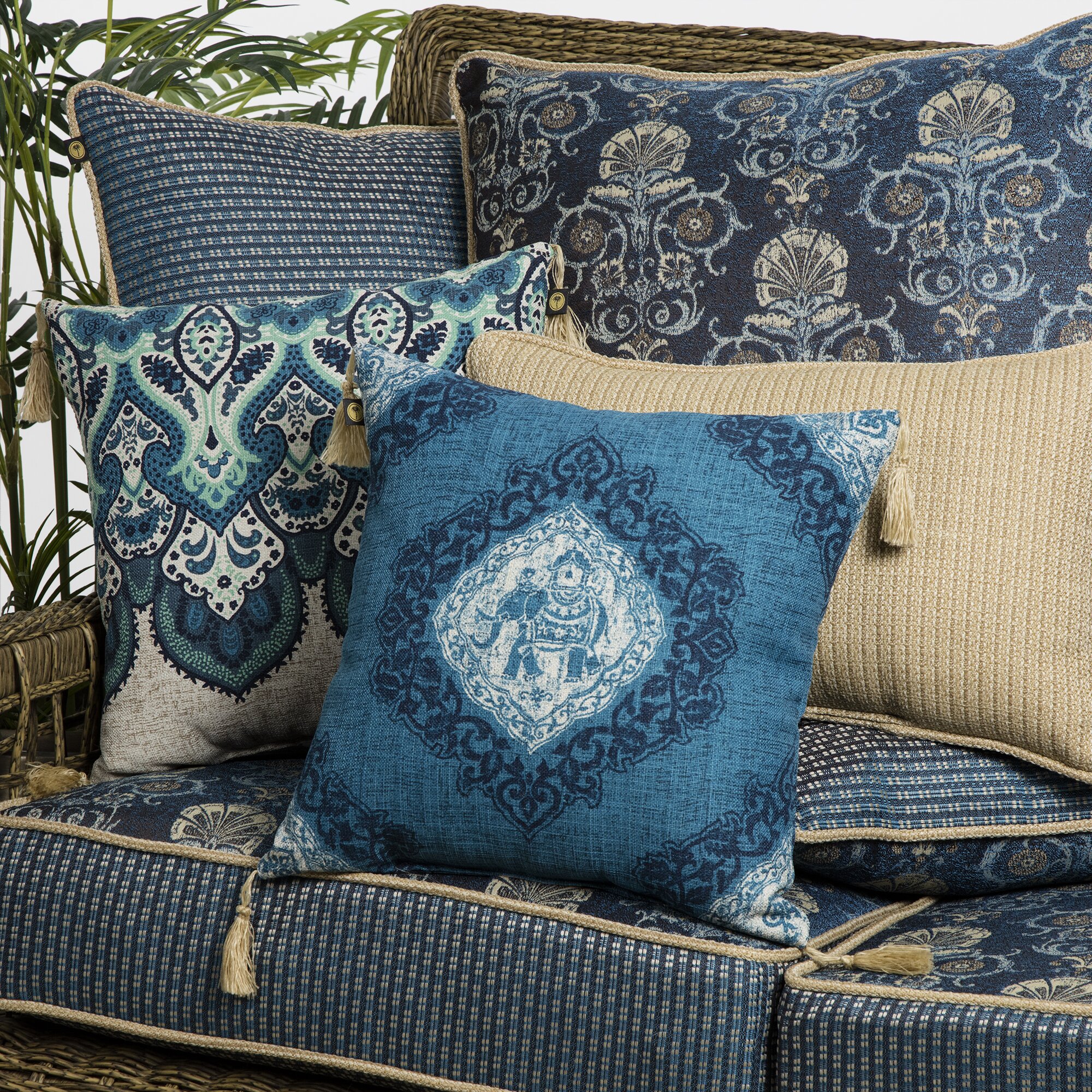 blue outdoor pillows