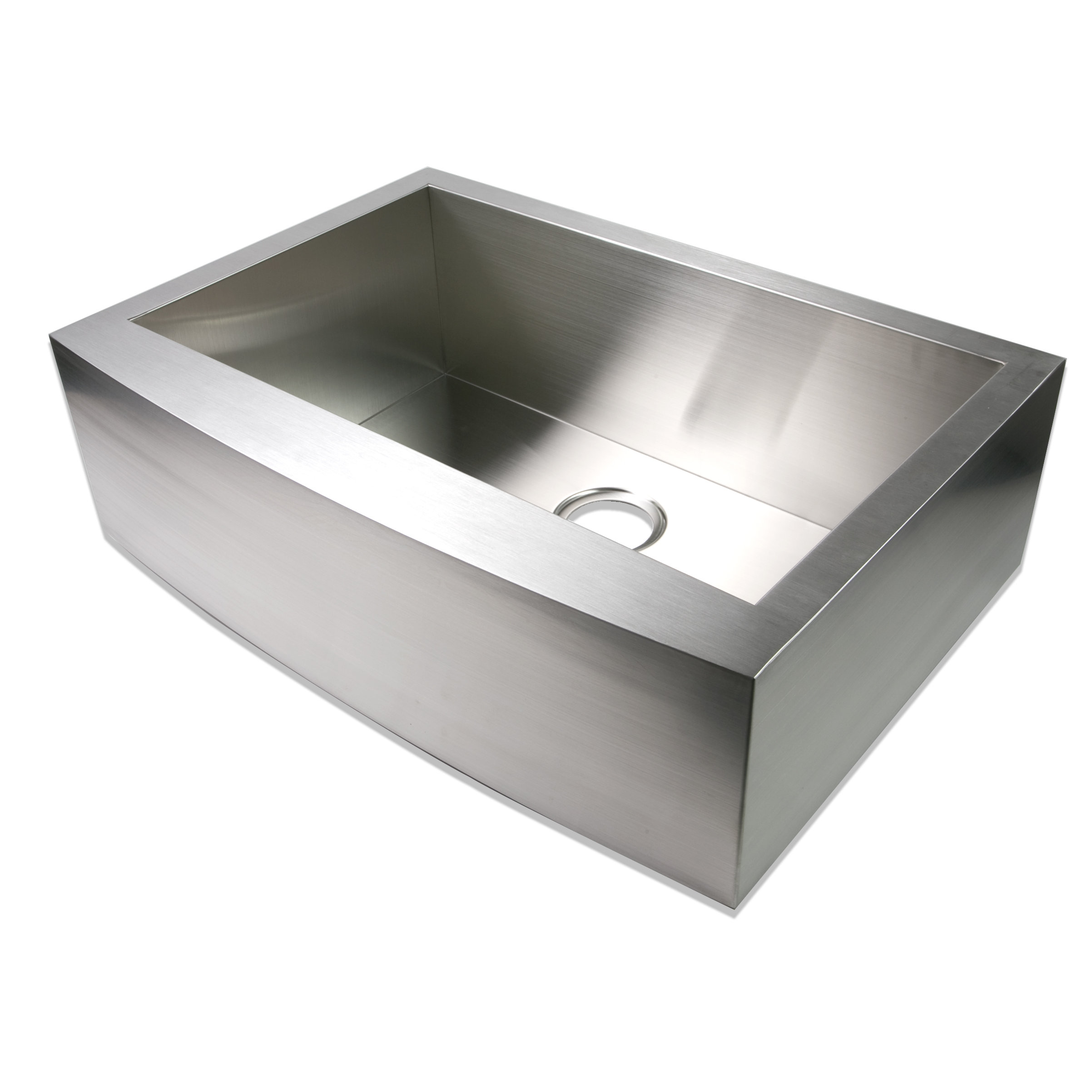 30 x 21 Farmhouse Apron Single Bowl Stainless Steel Handmade Zero Radius Kitchen Sink A001 Z