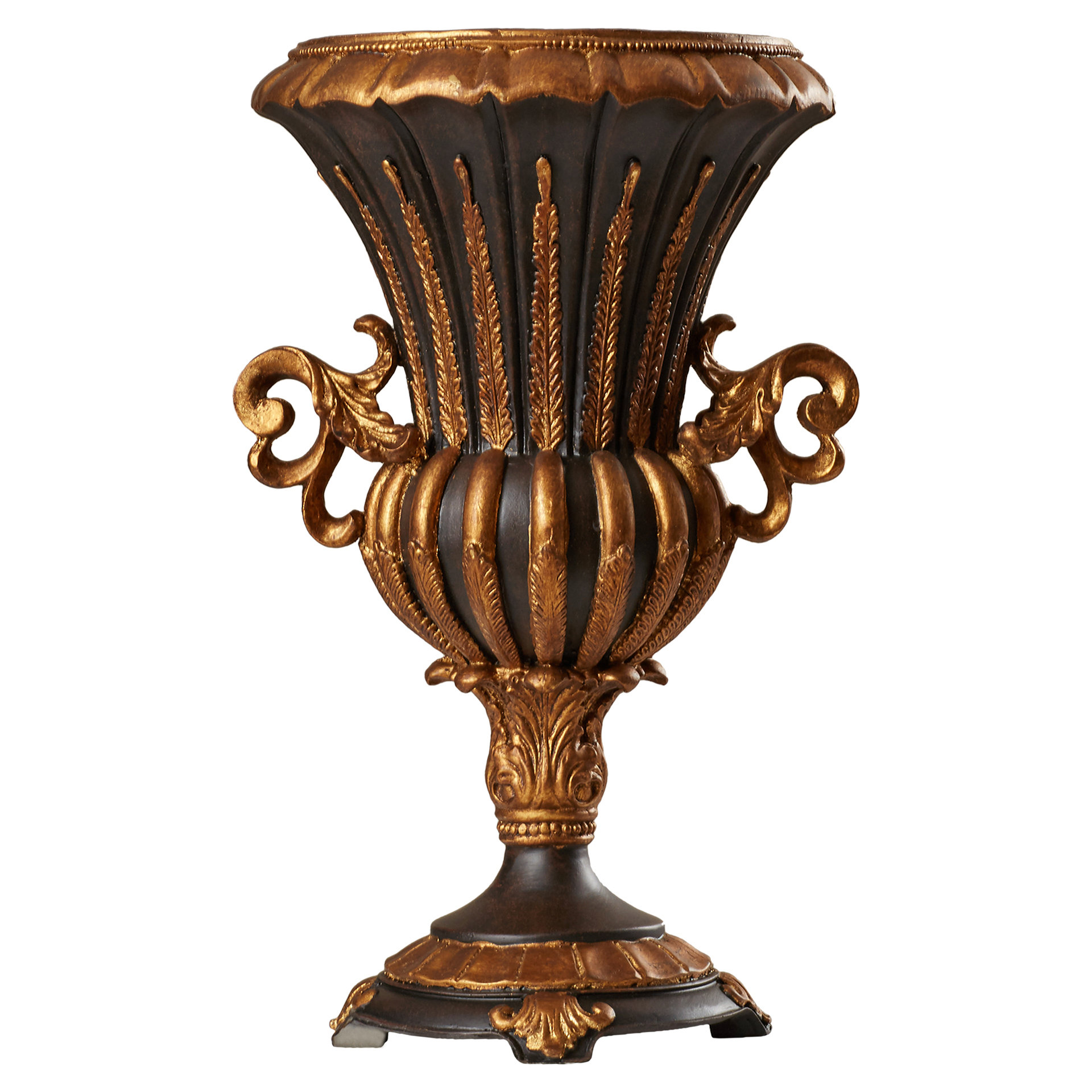 Astoria Grand Boyet Striped Black/Gold Decorative Urn & Reviews Wayfair