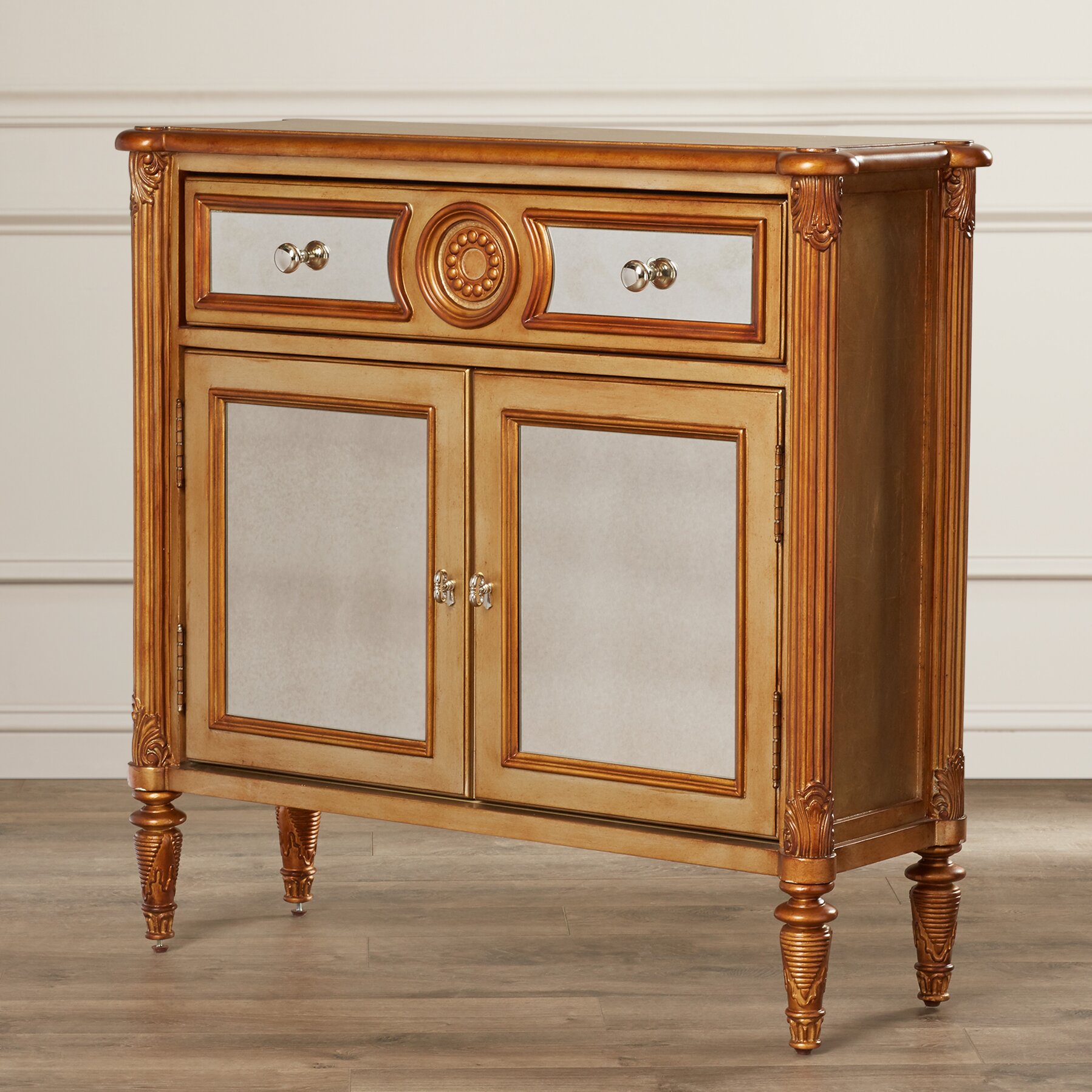 Astoria Grand Pavilion Mirrored Hall 1 Drawer 2 Door Cabinet Wayfair   Pavilion Mirrored Hall 1 Drawer 2 Door Chest ASTG1486 