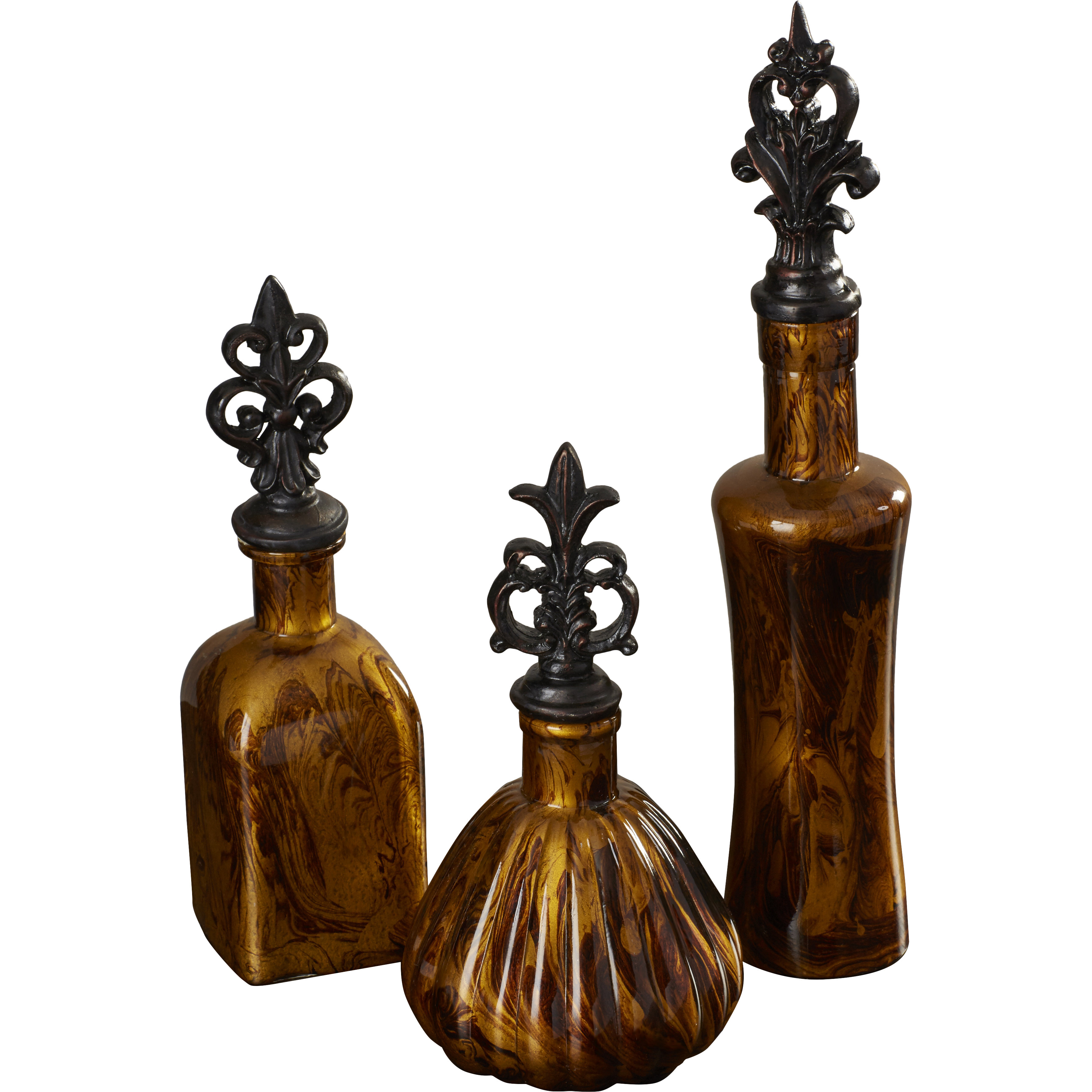 World Menagerie 3 Piece Decorative Bottle Set & Reviews Wayfair