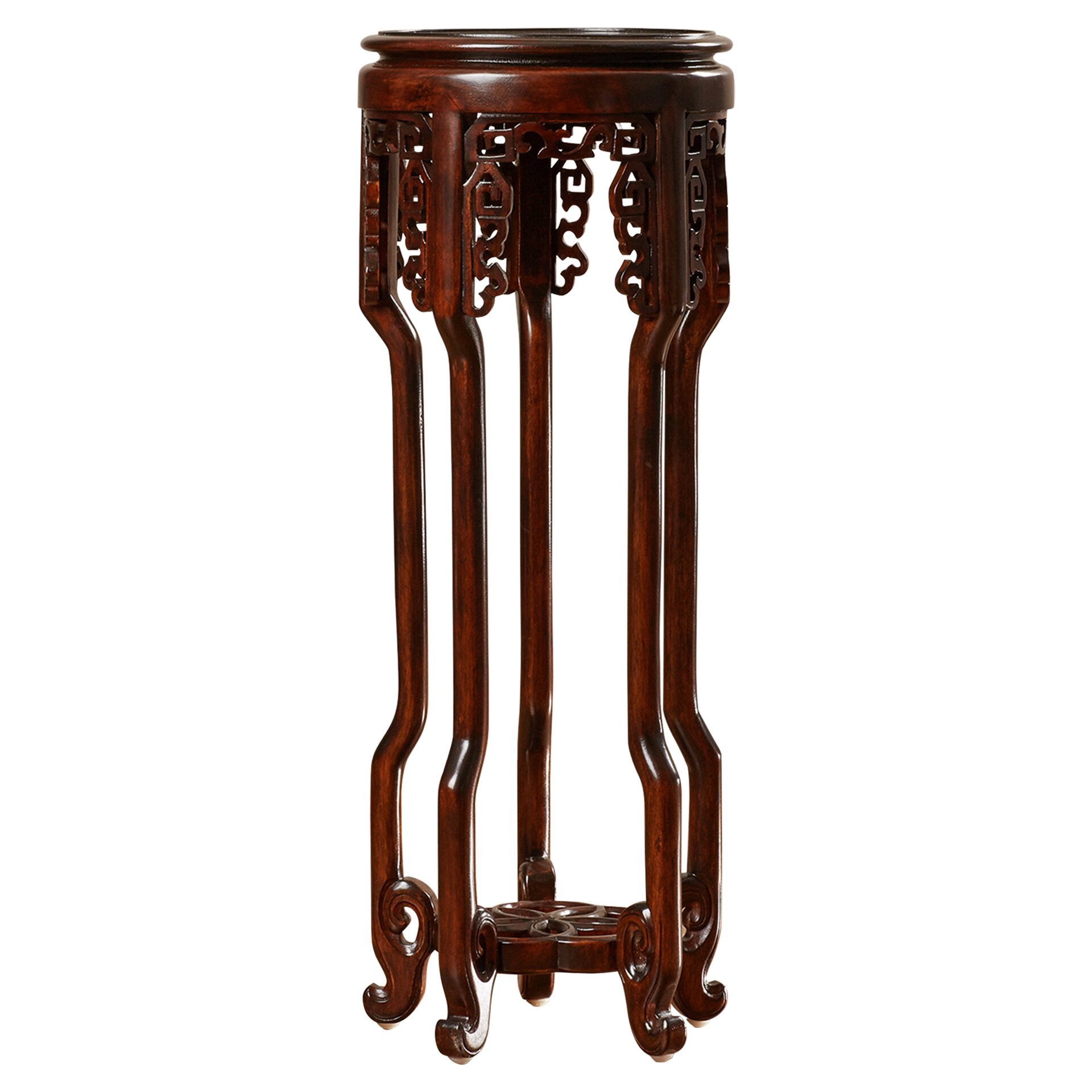 World Menagerie Solid Wood Mahogany Pedestal Plant Stand & Reviews
