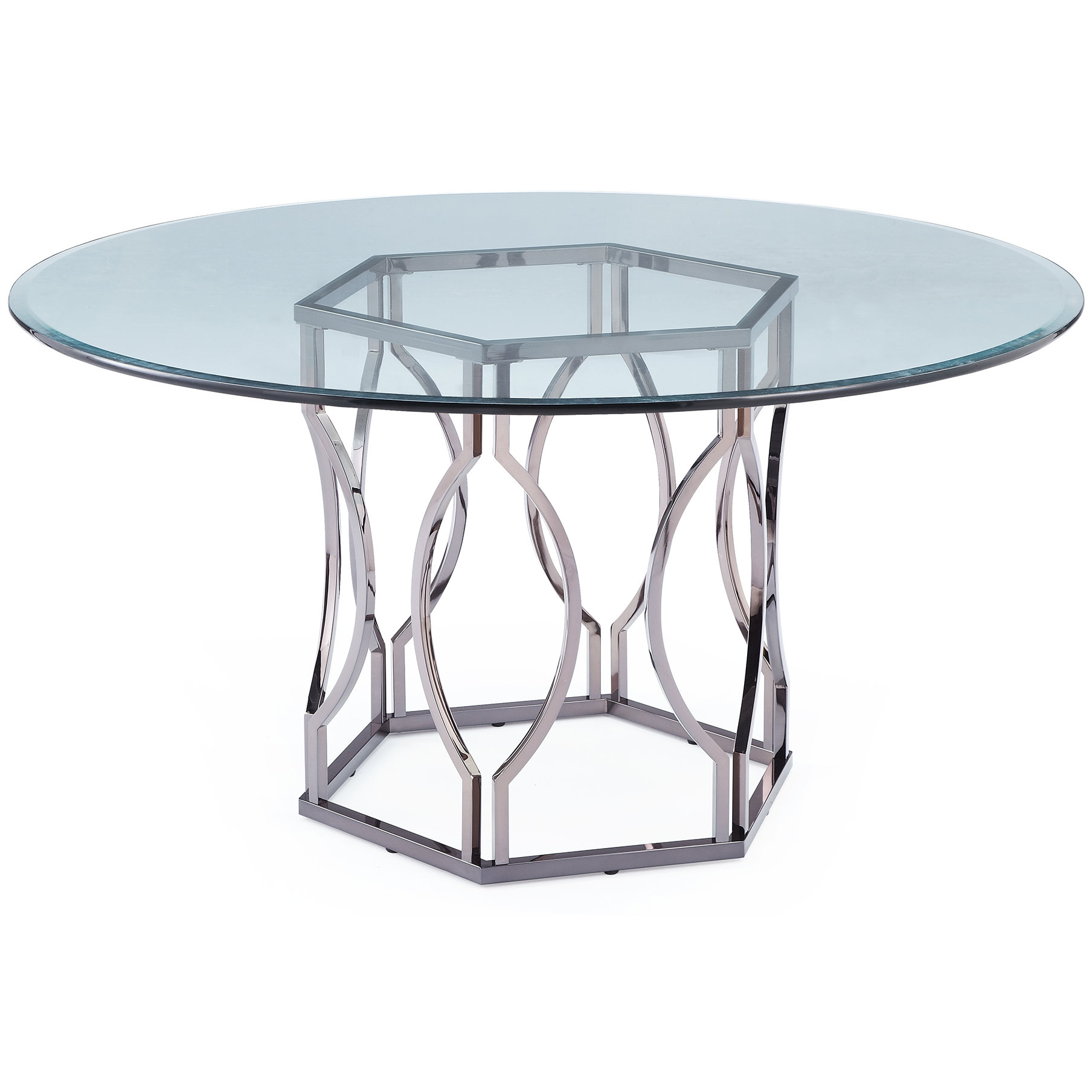 Mercer41 Viggo Round Glass Dining Table & Reviews | Wayfair