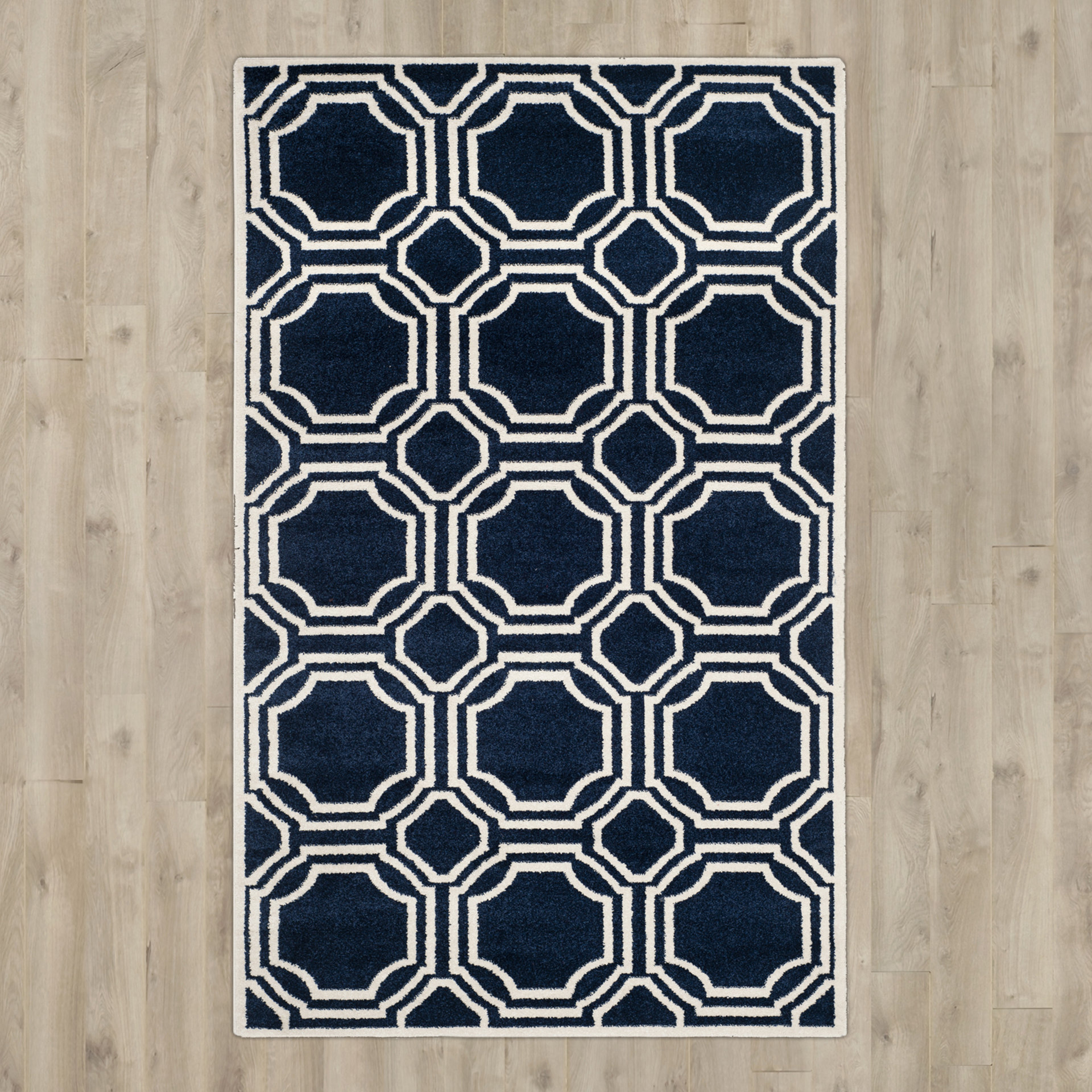 Mercer41 Wallis Navy/Ivory Indoor/Outdoor Area Rug & Reviews Wayfair