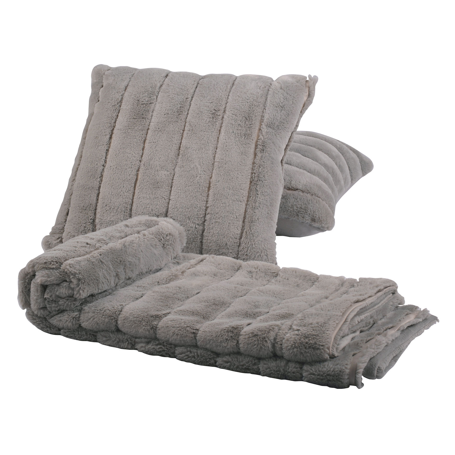 BOON Throw & Blanket Luxury Rabbit Faux Fur Throw and Pillow Combo & Reviews Wayfair