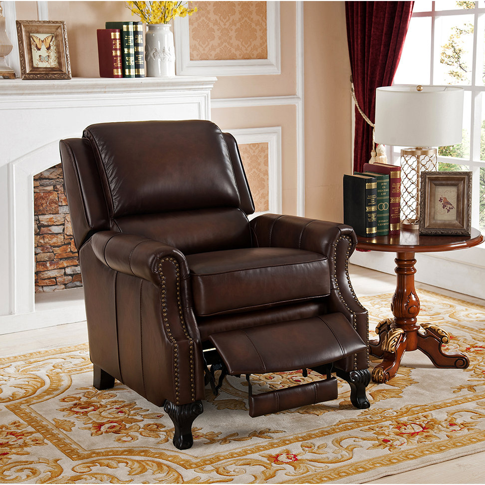 Amax Princeton Top Grain Leather Pushback Recliner Wayfair
