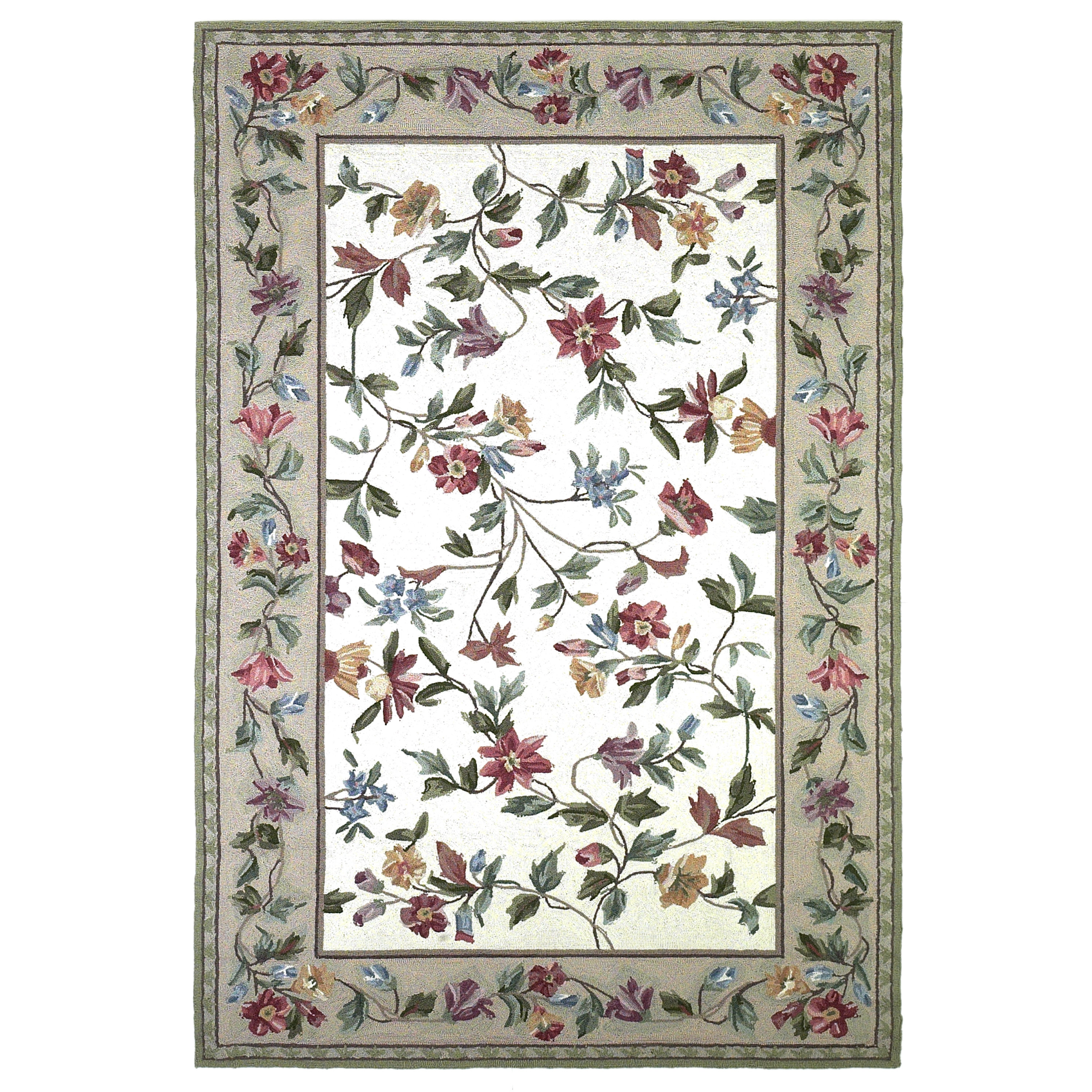 KAS Rugs Colonial Ivory / White Floral Area Rug & Reviews Wayfair