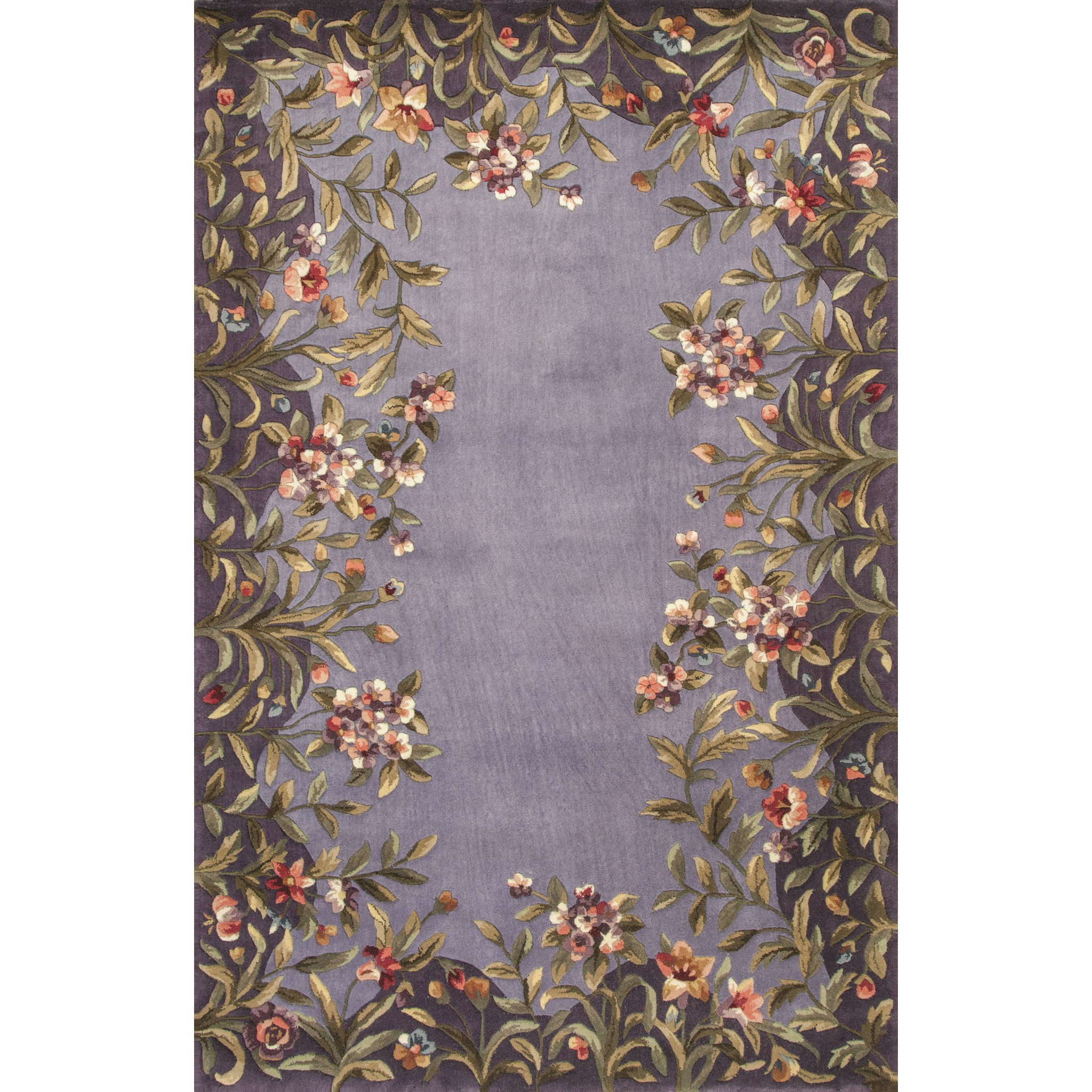 KAS Rugs Emerald Lavender/Green Garden Area Rug & Reviews Wayfair