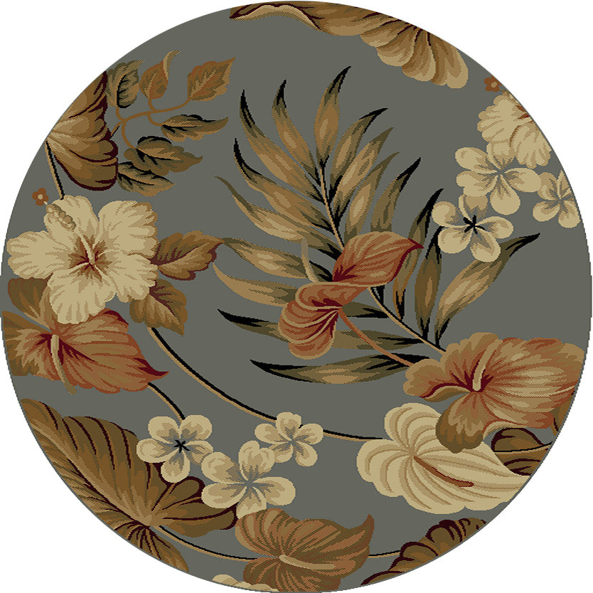 KAS Rugs Lifestyles Slate Tropical Area Rug & Reviews Wayfair