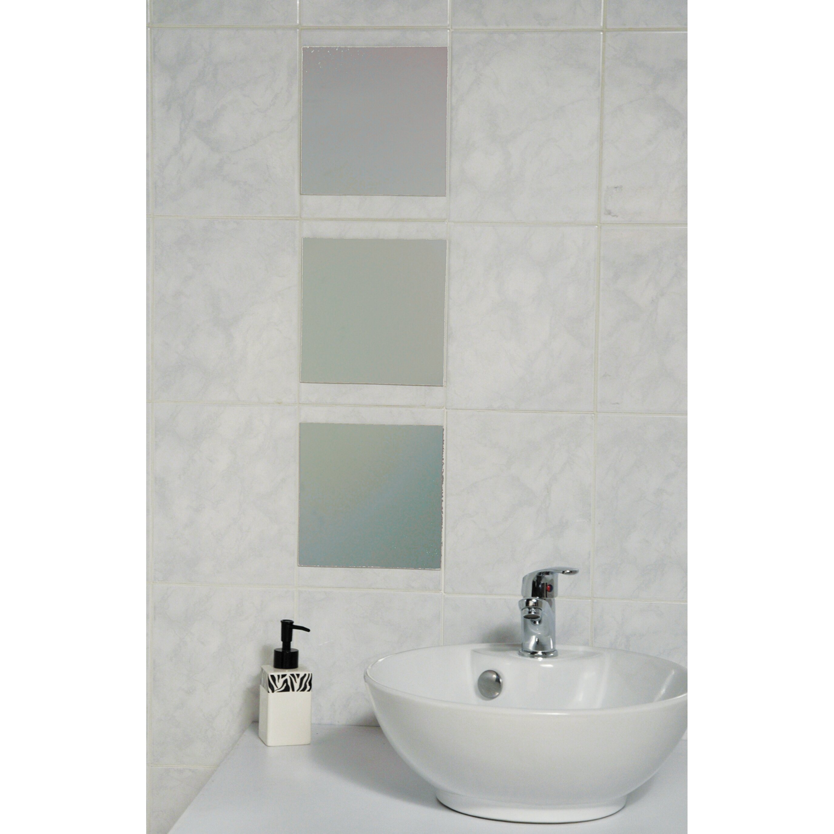 Bathroom Mirror Adhesive  Wilko Mirror Tiles Self Adhesive 30cmx30cm X 4 Home Tile Bathroom And 