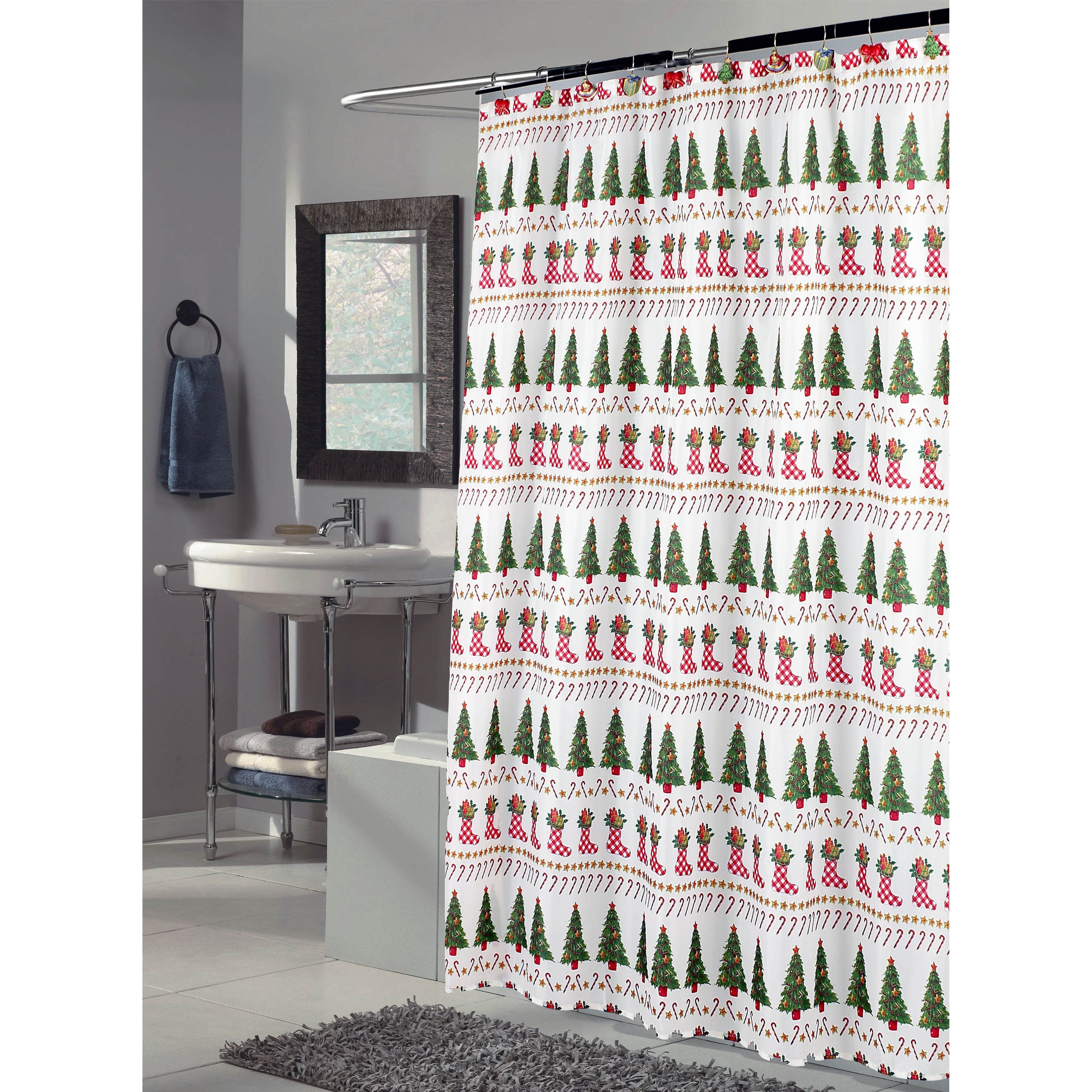 The Holiday Aisle Christmas Time Shower Curtain & Reviews Wayfair