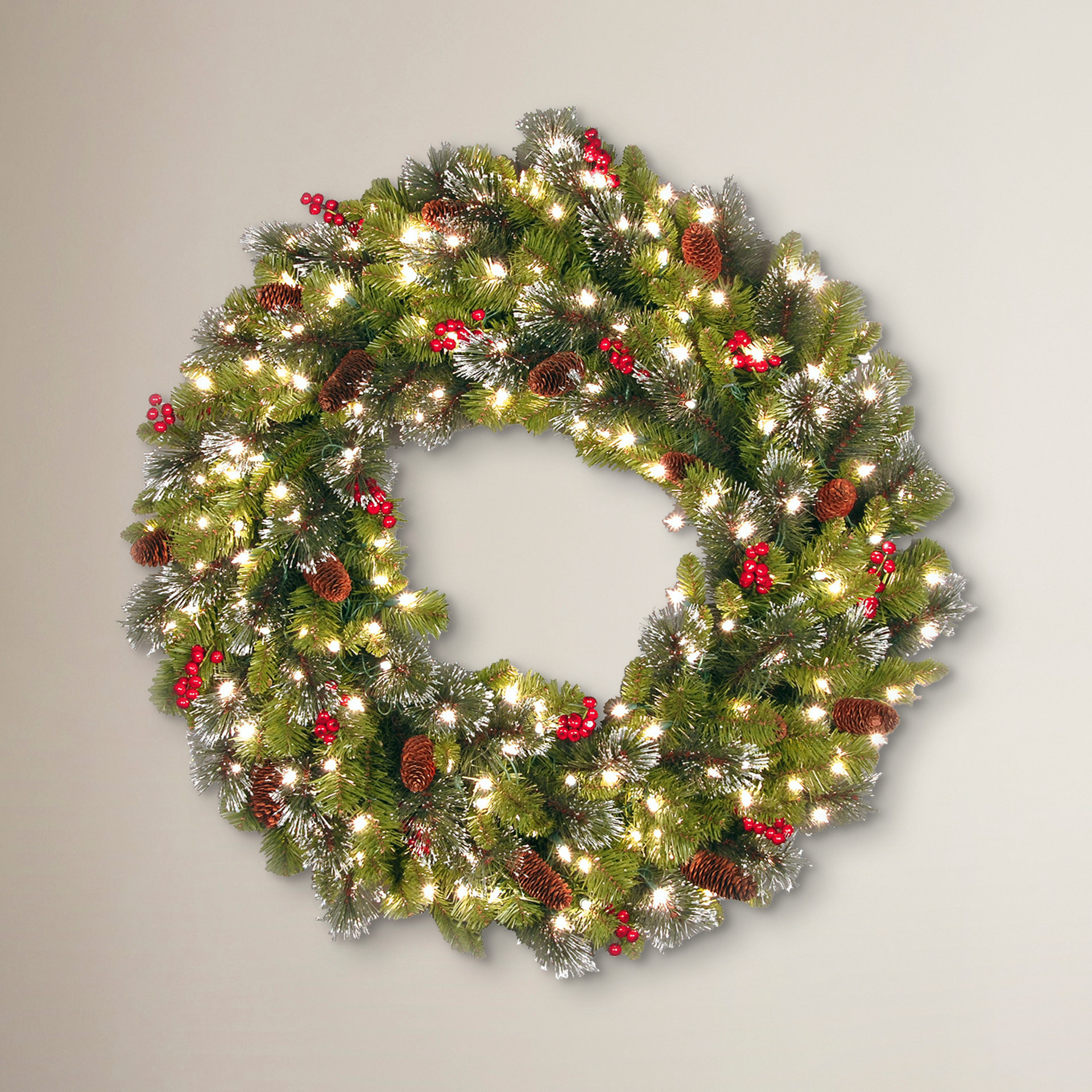 The Holiday Aisle 36" Lighted Spruce Wreath & Reviews Wayfair