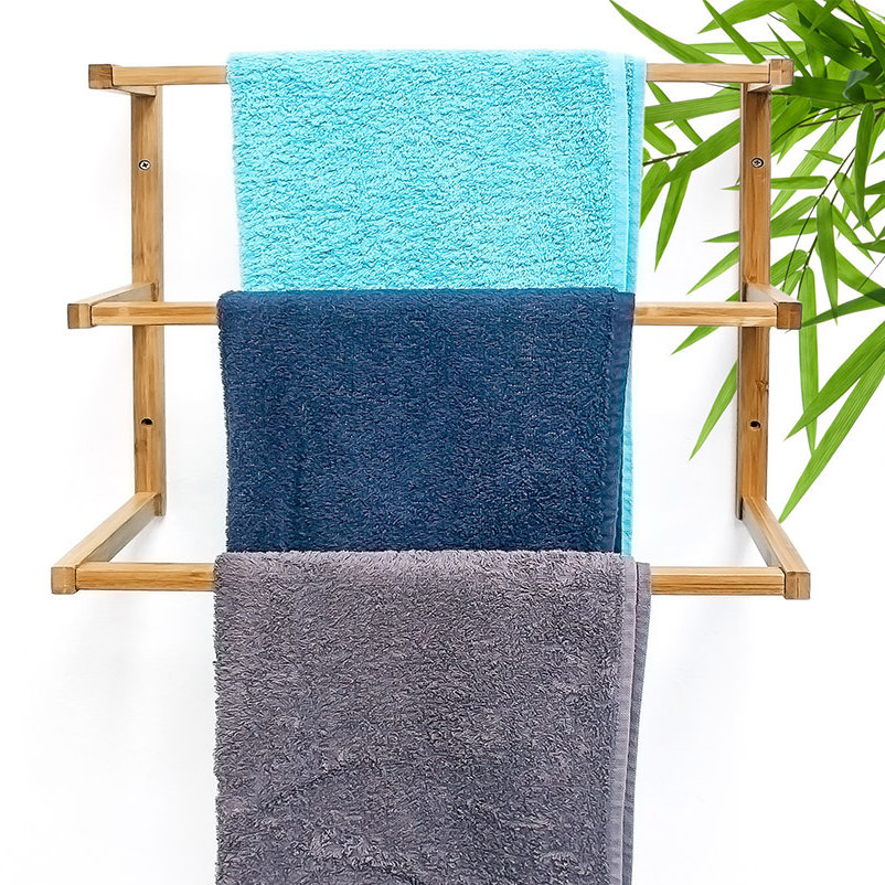 Belfry Bamboo Wall Mounted Towel Rack Wayfair UK