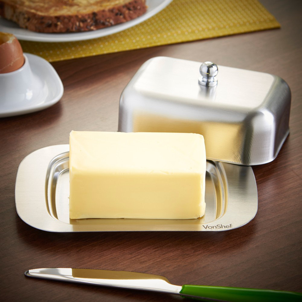 VonShef Stainless Steel Butter Dish with Lid & Reviews Wayfair