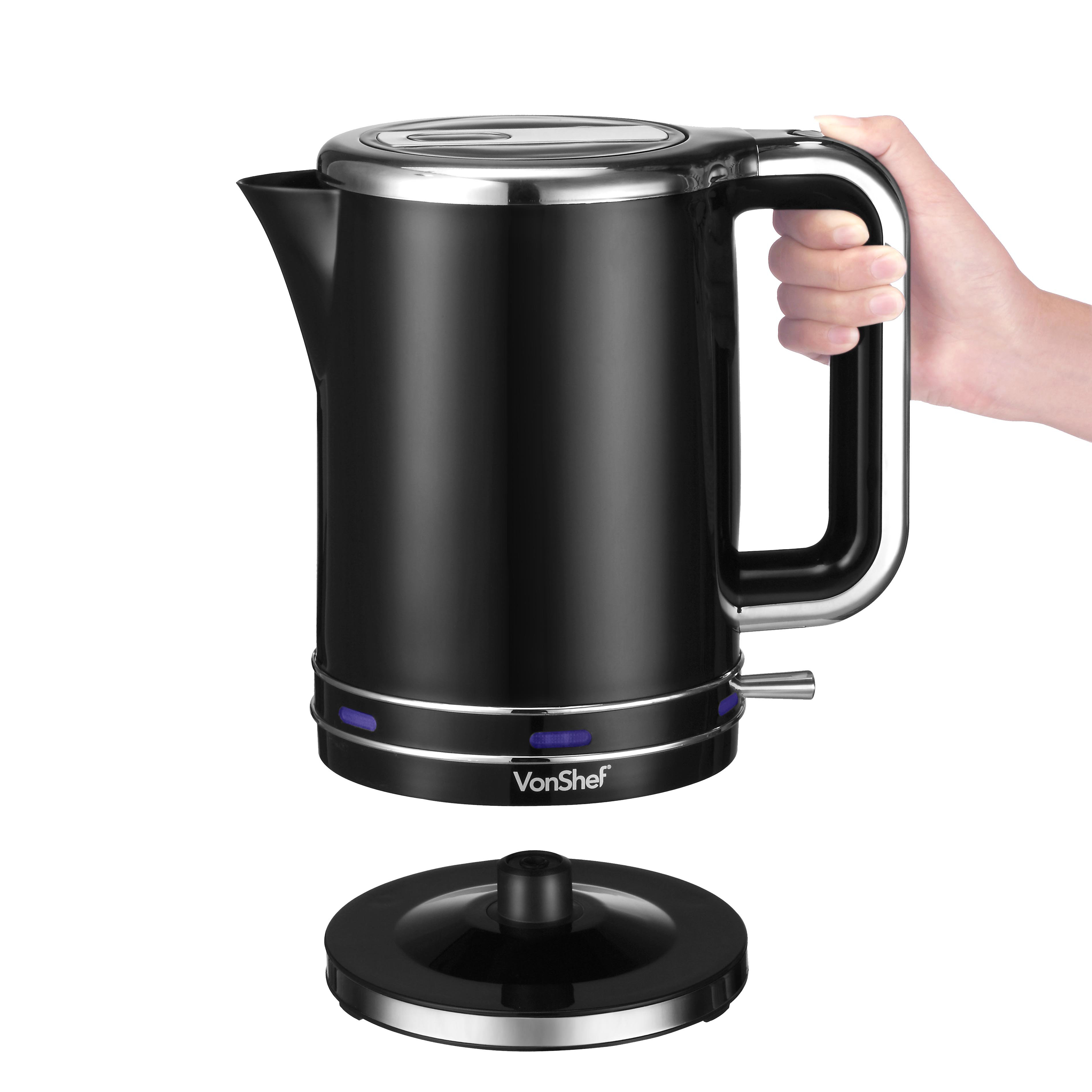 VonShef 1.8qt. Stainless Steel Electric Tea Kettle in Black Wayfair