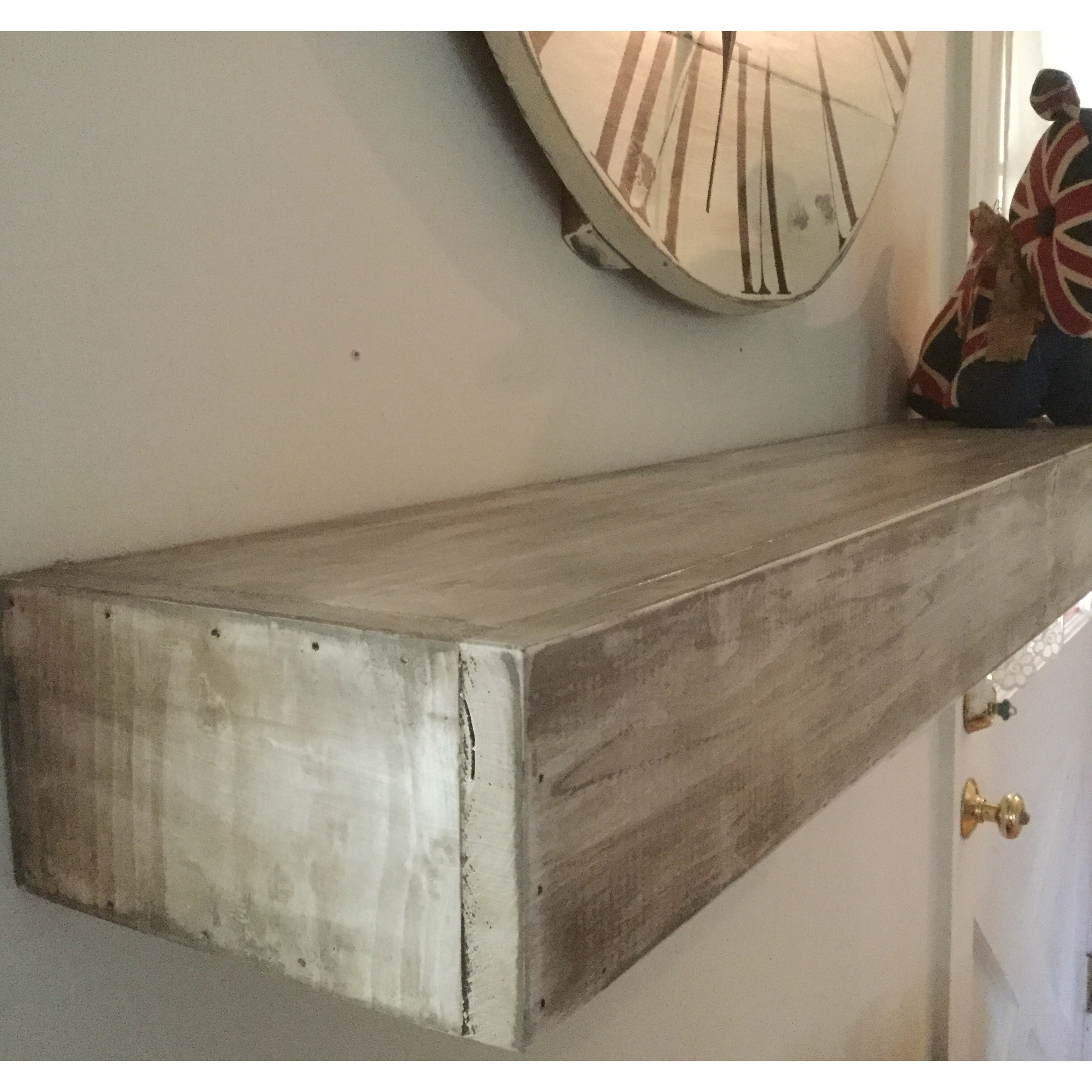 Essex Hand Crafted Wood Products Floating Shelf in Shabby White Solid