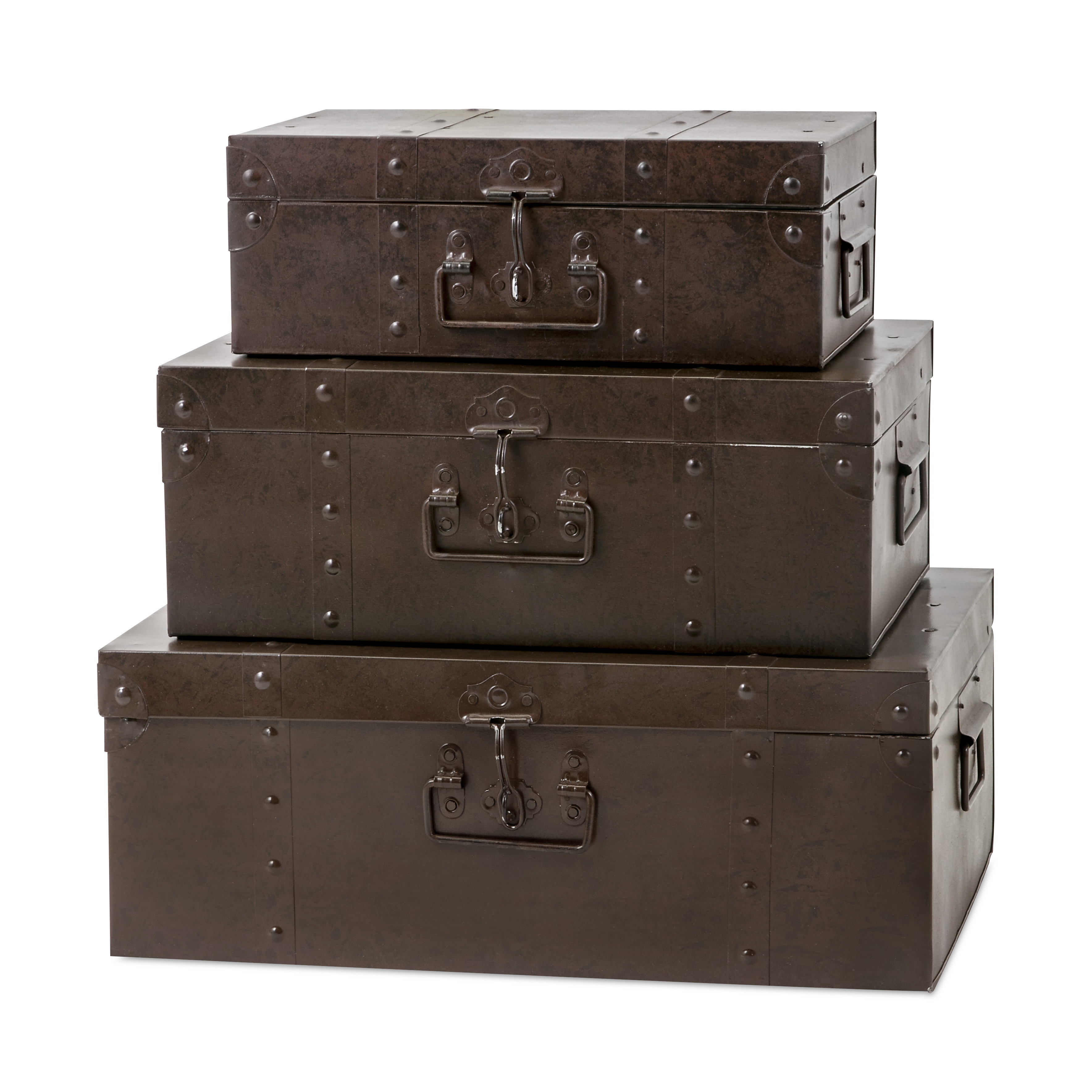 Trisha Yearwood Home Collection Persimmon 3 Piece Metal Trunk Set Wayfair