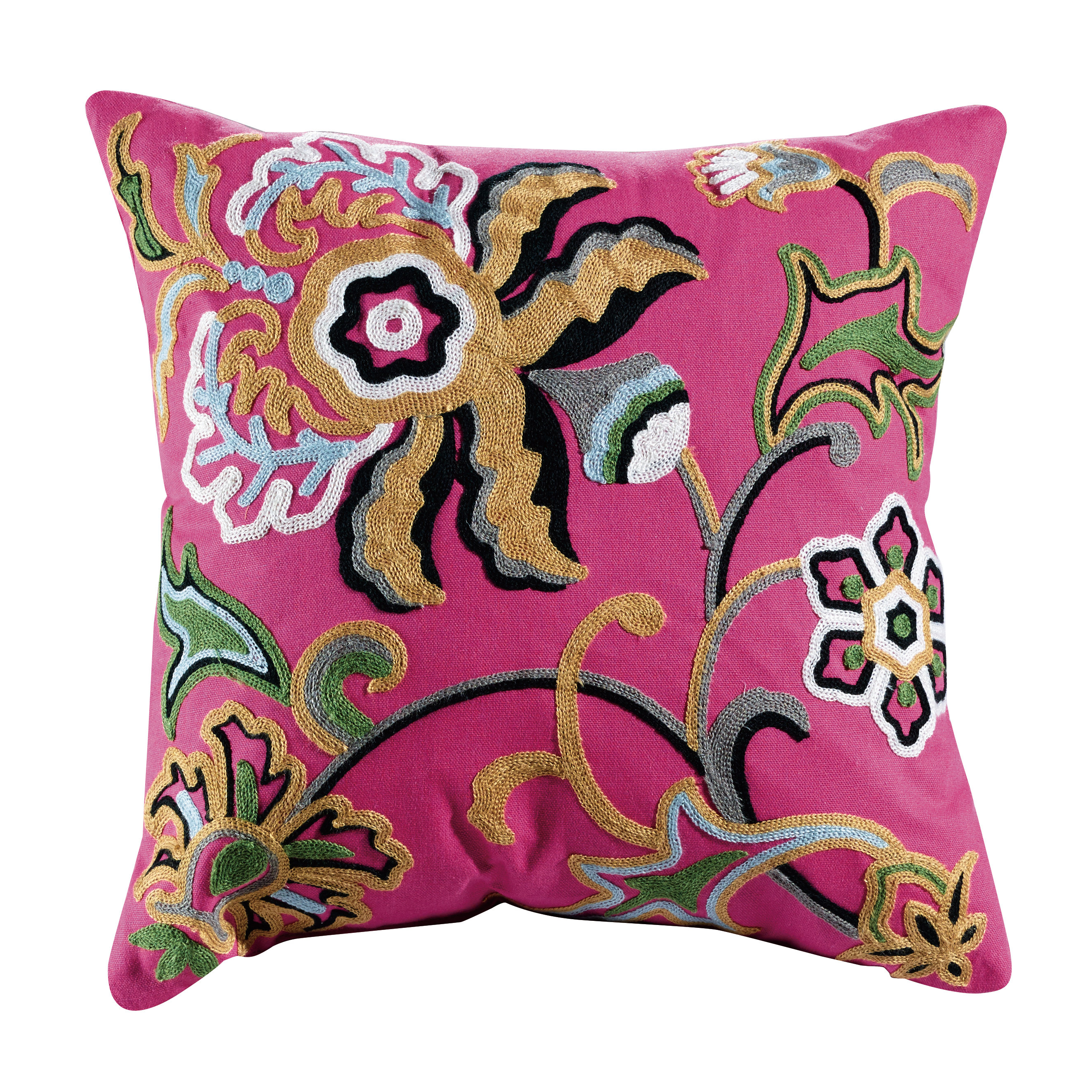 ElightHome Dahlia Embroidered Cotton Throw Pillow & Reviews Wayfair