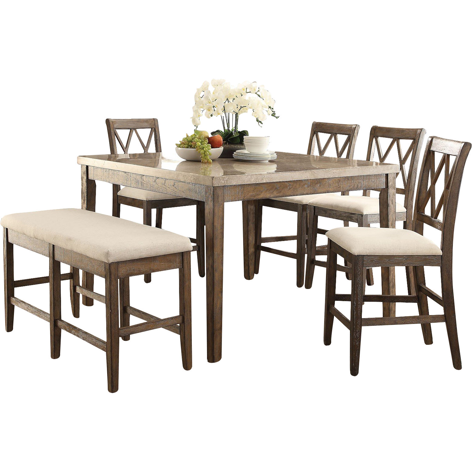 Infini Furnishings 6 Piece Counter Height Dining Set Wayfair