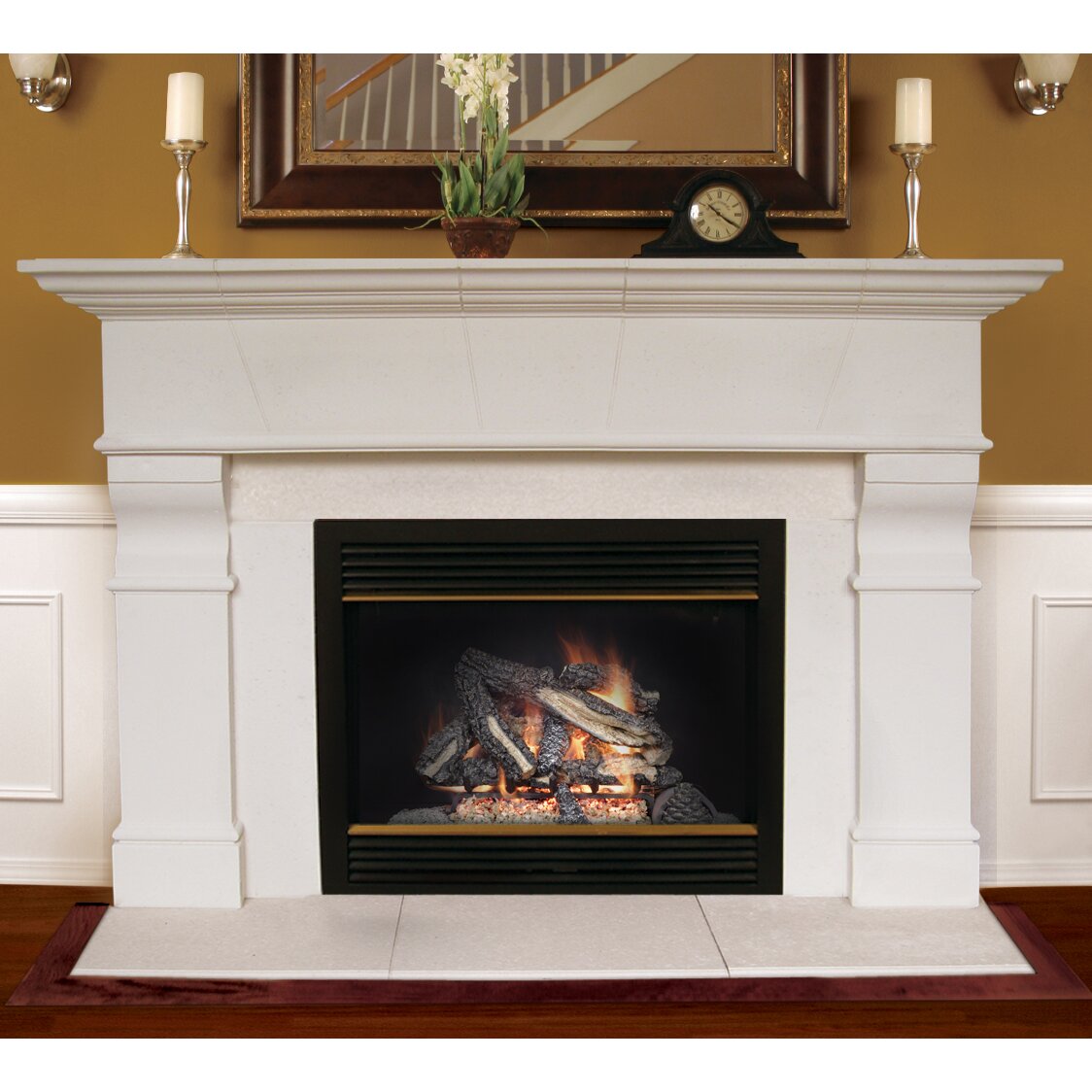 Americast Architectural Stone Roosevelt Fireplace Mantel ...
