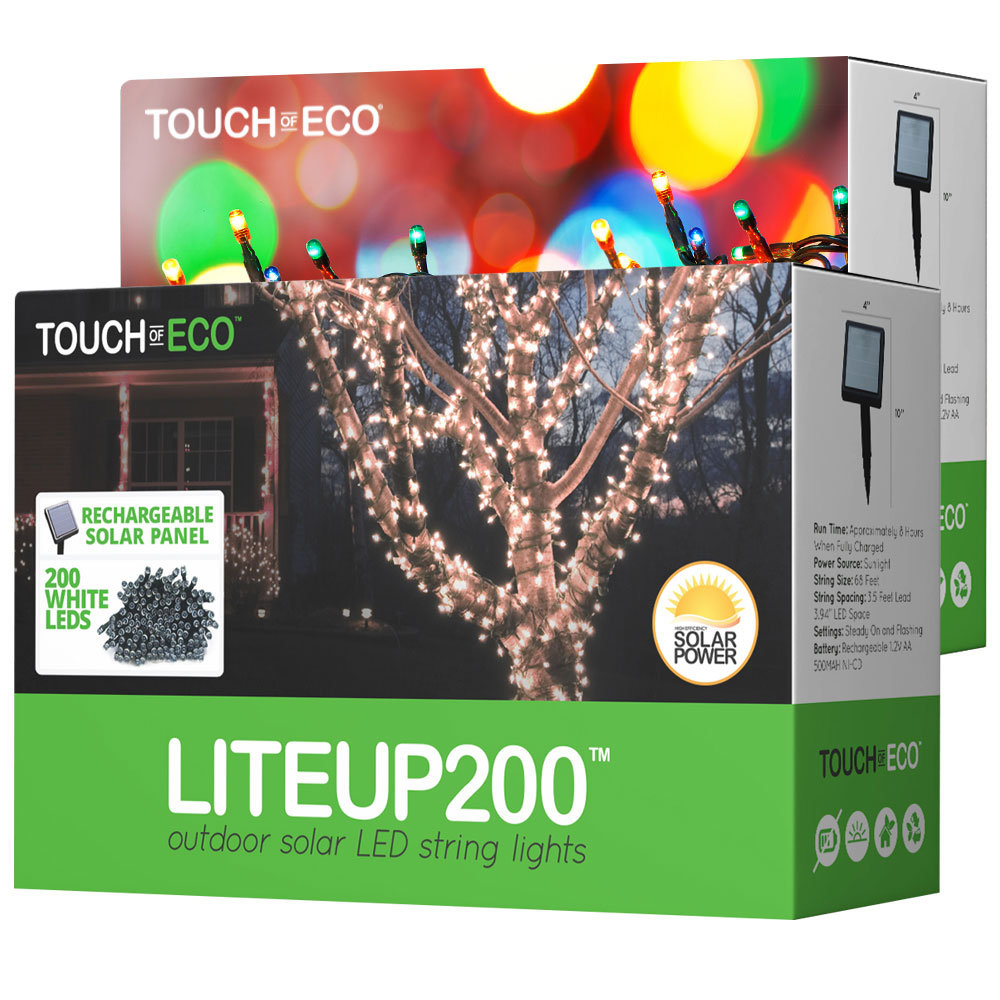 Touch of ECO Liteup 200 Solar String Lights & Reviews Wayfair