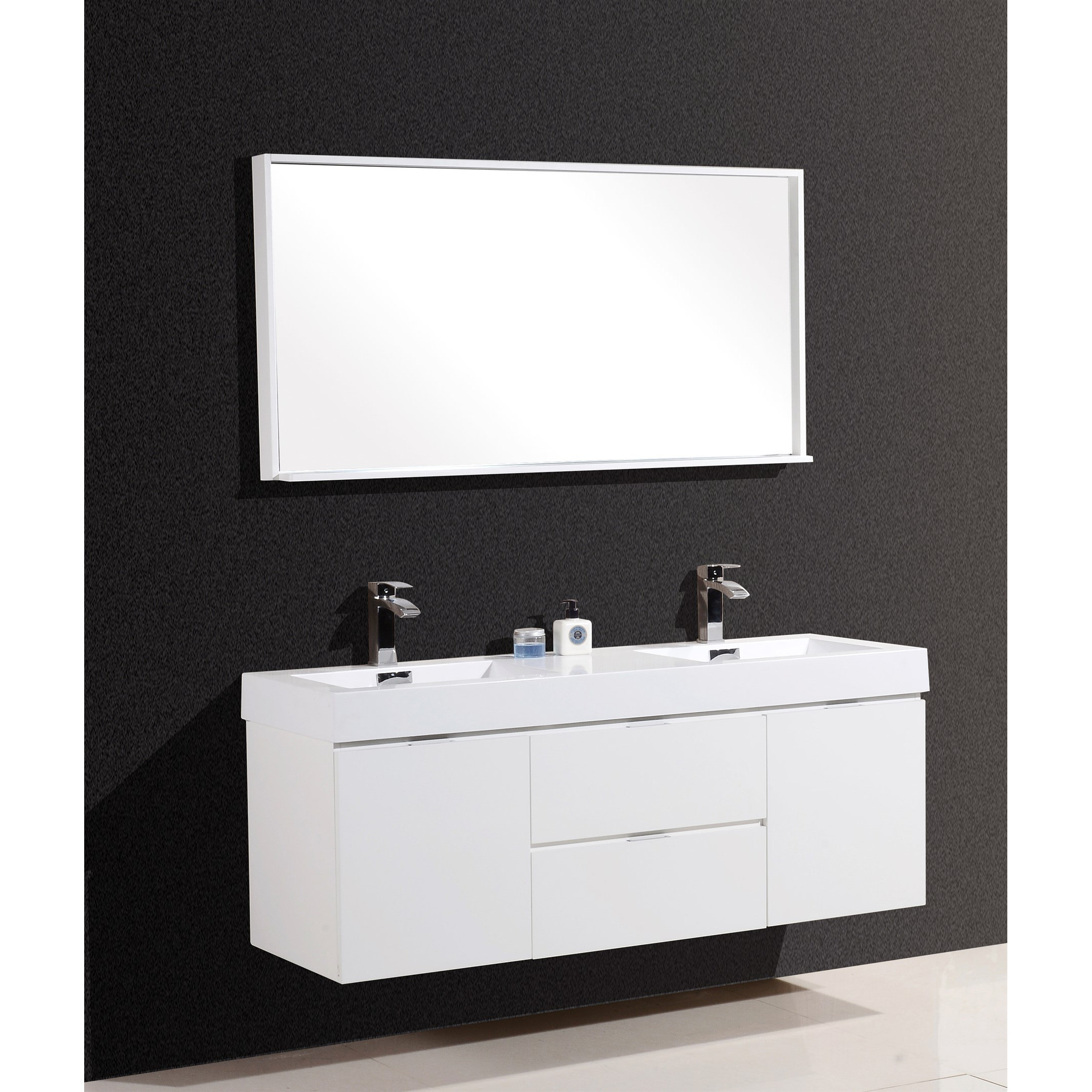 Kube Bath Bliss 60" Double Wall Mount Modern Bathroom Vanity Set & Reviews Wayfair
