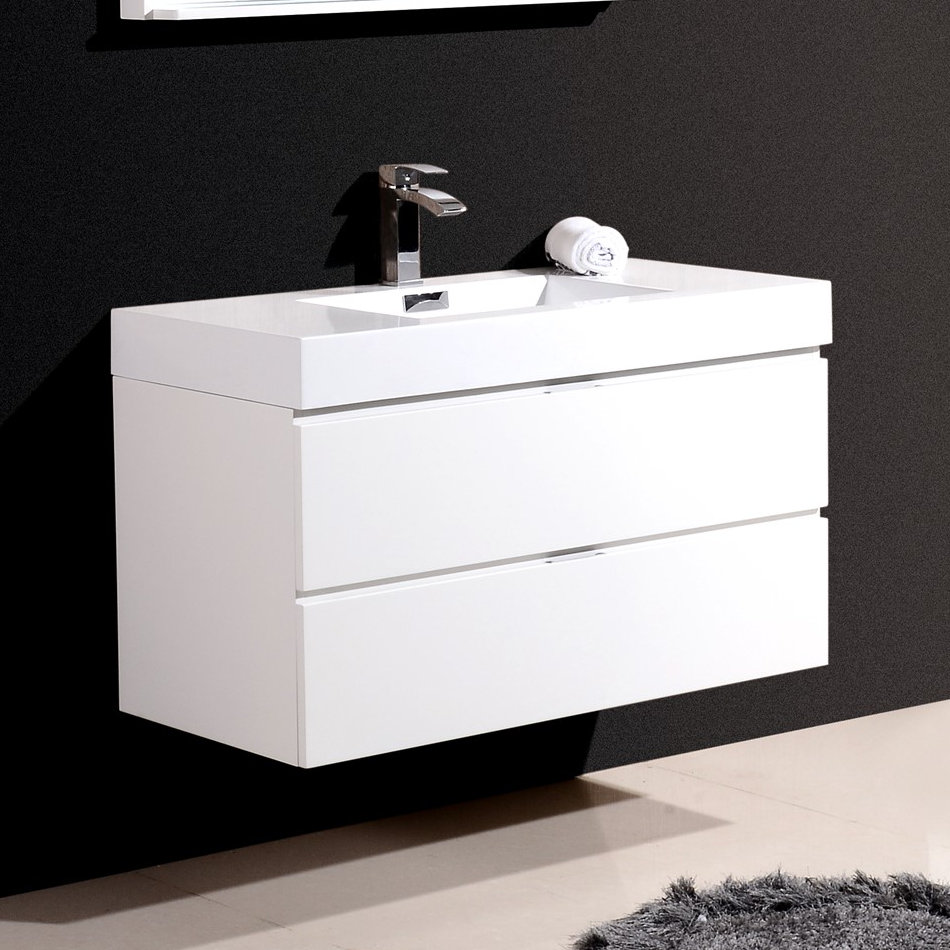 Bath Vanity Sets kube bath bliss 40 quot single wall mount modern bathroom Bath Vanity Sets kube bath bliss 40 quot single wall mount modern bathroom