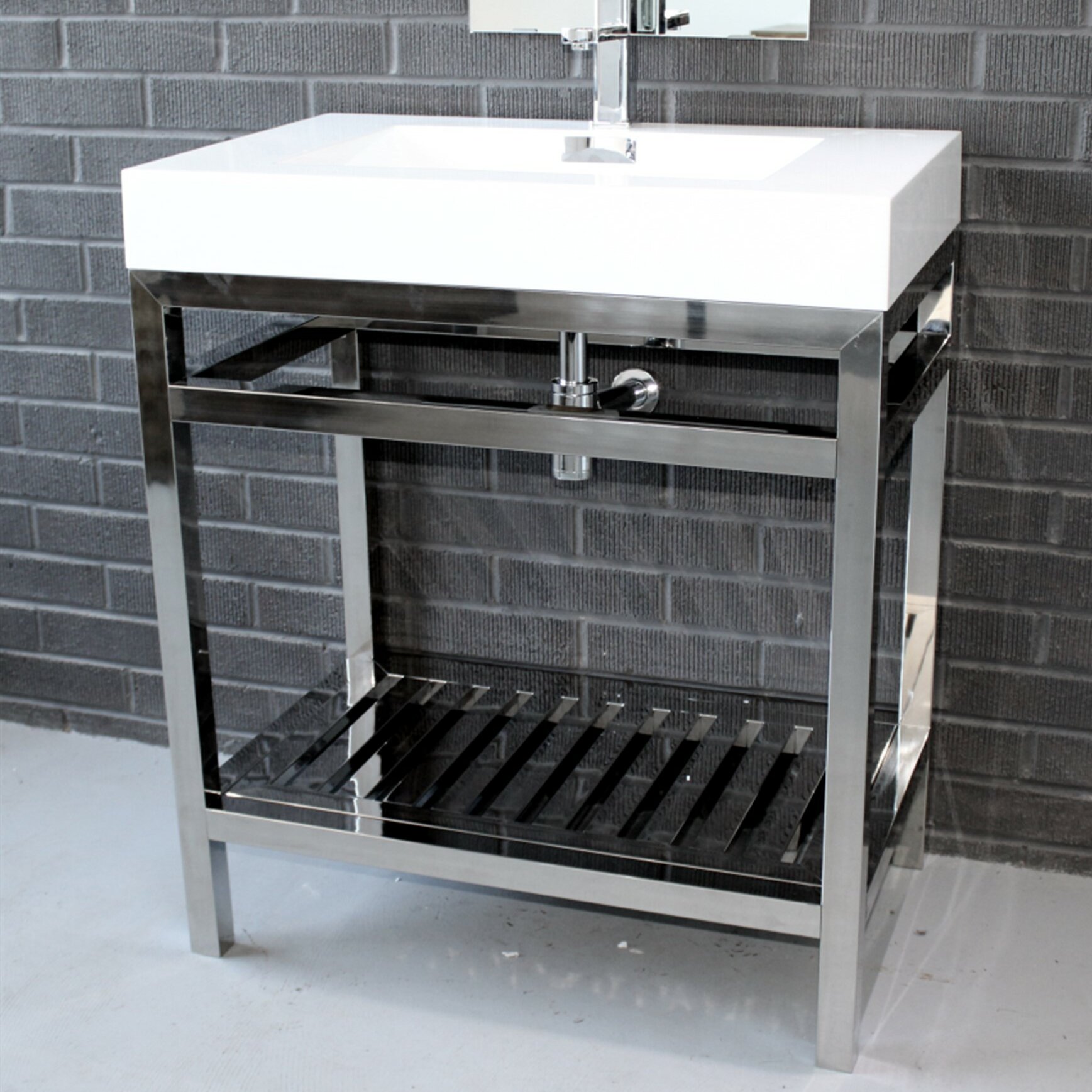 Kube Bath Cisco 30 Modern Stainless Steel Vanity Base