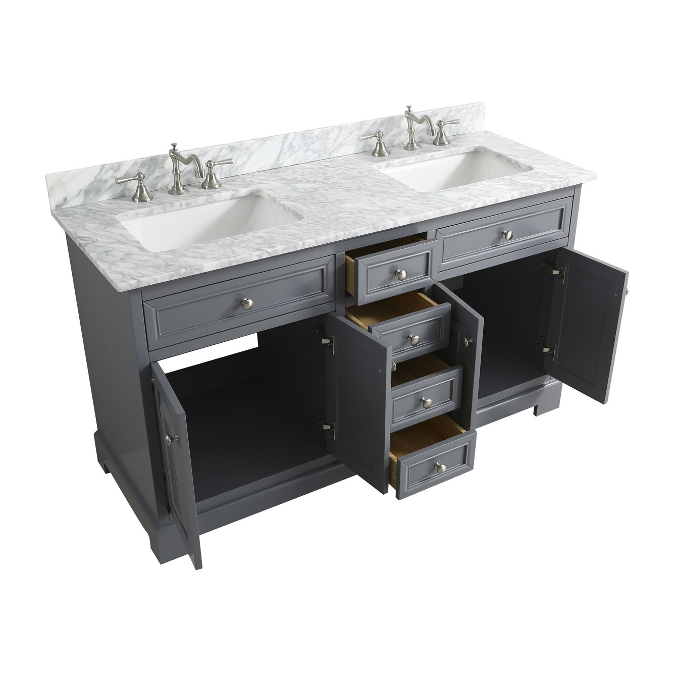 Urban Furnishings Rochelle 60" Double Bathroom Sink Vanity Set with