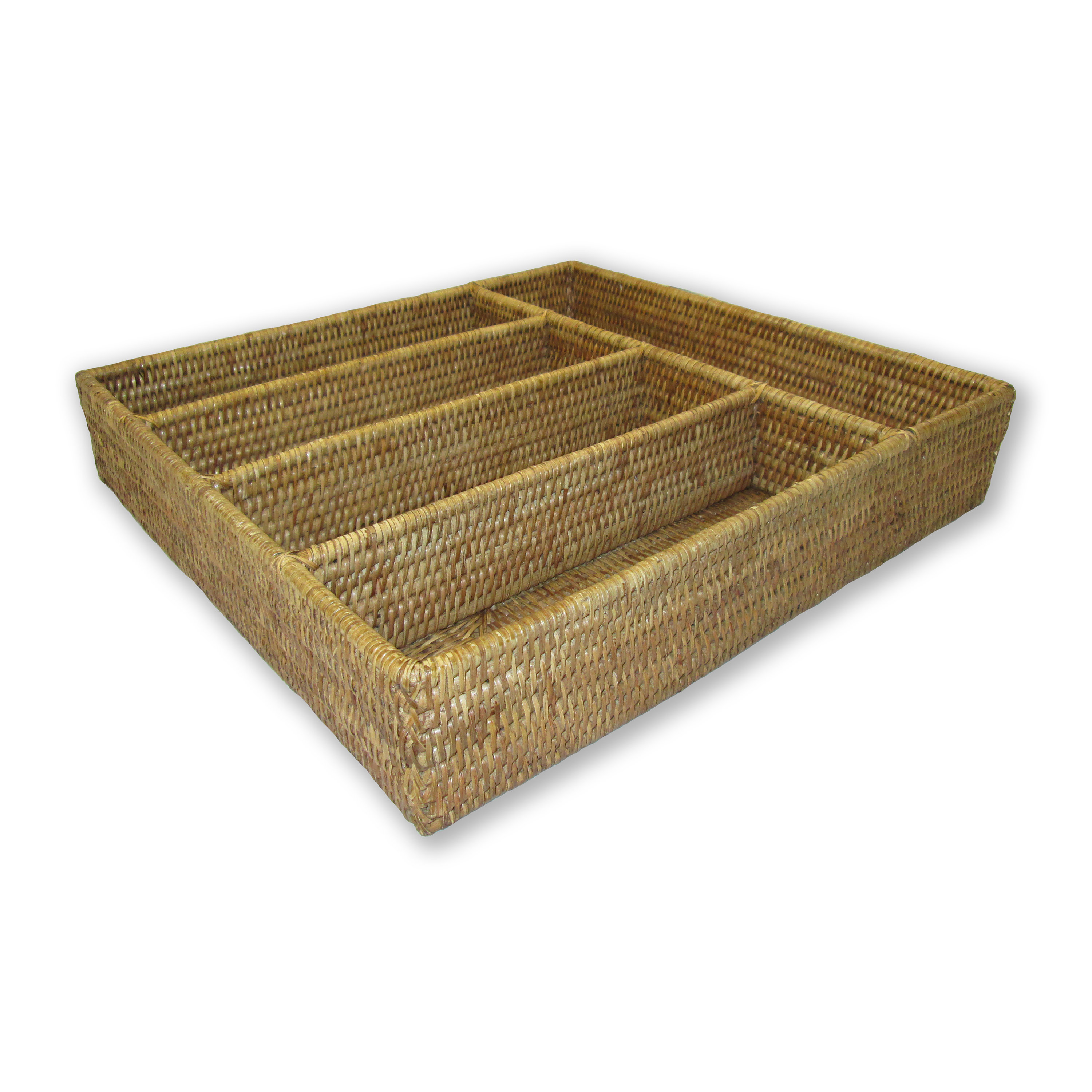 artifacts trading Rattan 5 Section Cutlery Tray & Reviews Wayfair