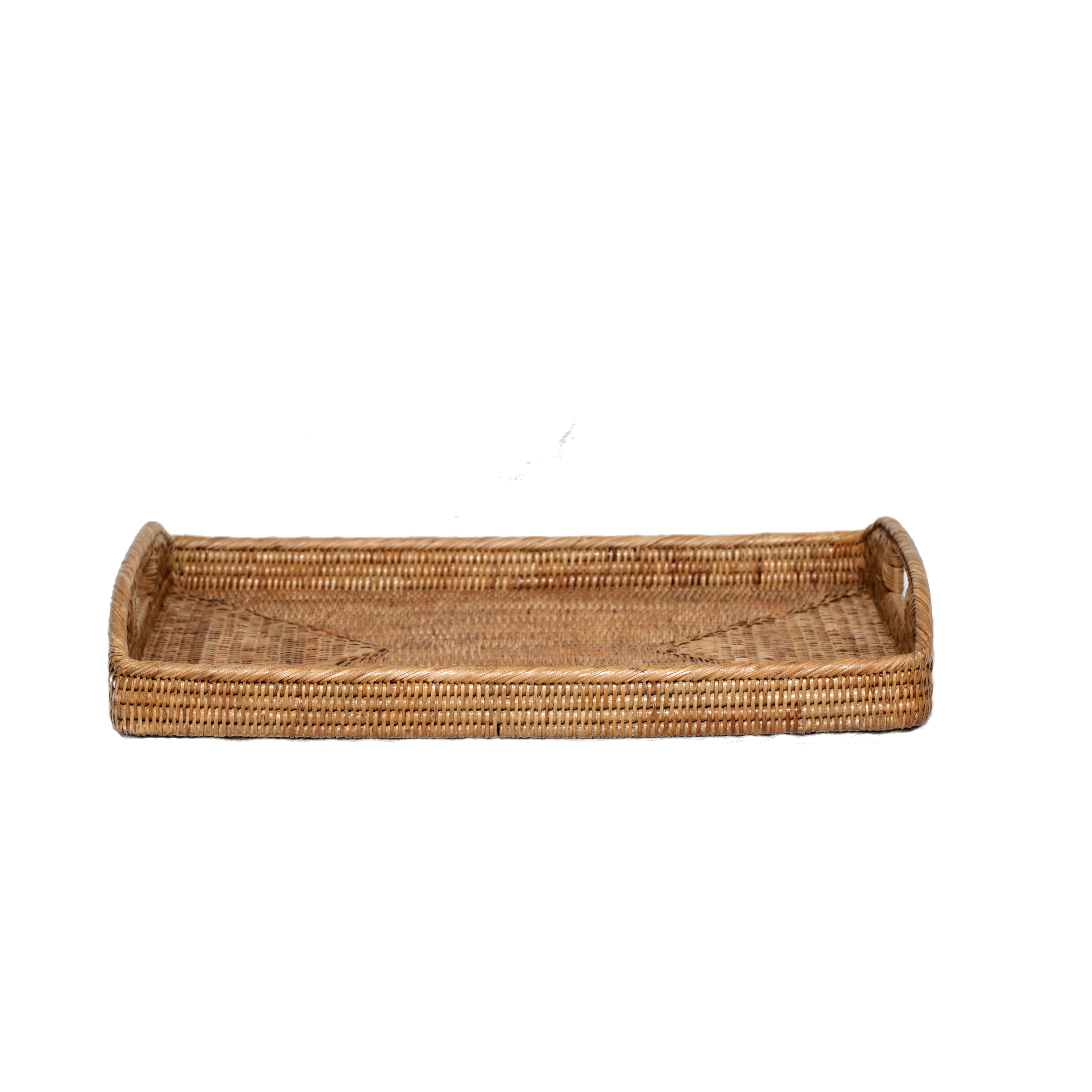artifacts trading Rattan Rectangular Tray with High Handles & Reviews