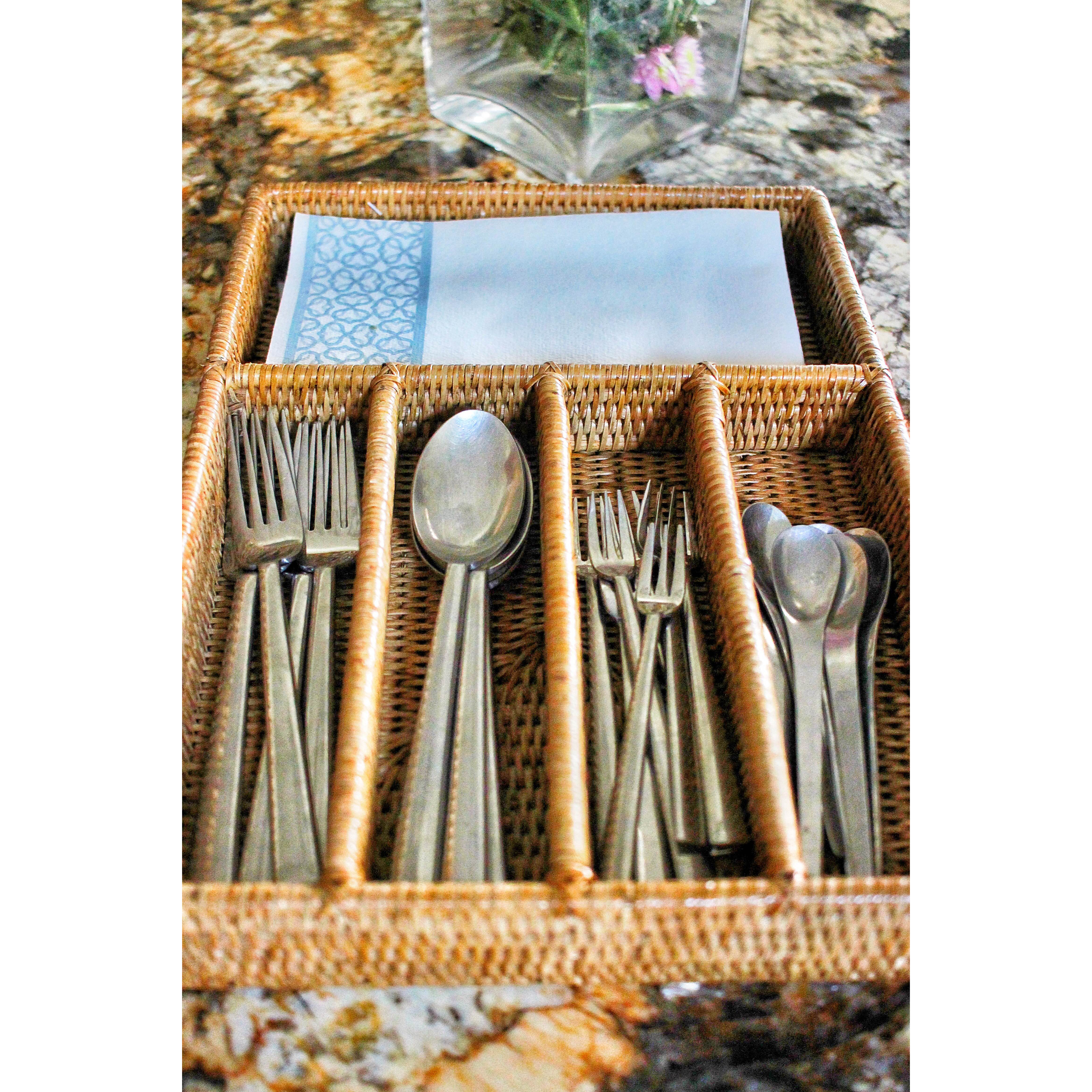artifacts trading Rattan 5 Section Cutlery Tray & Reviews Wayfair