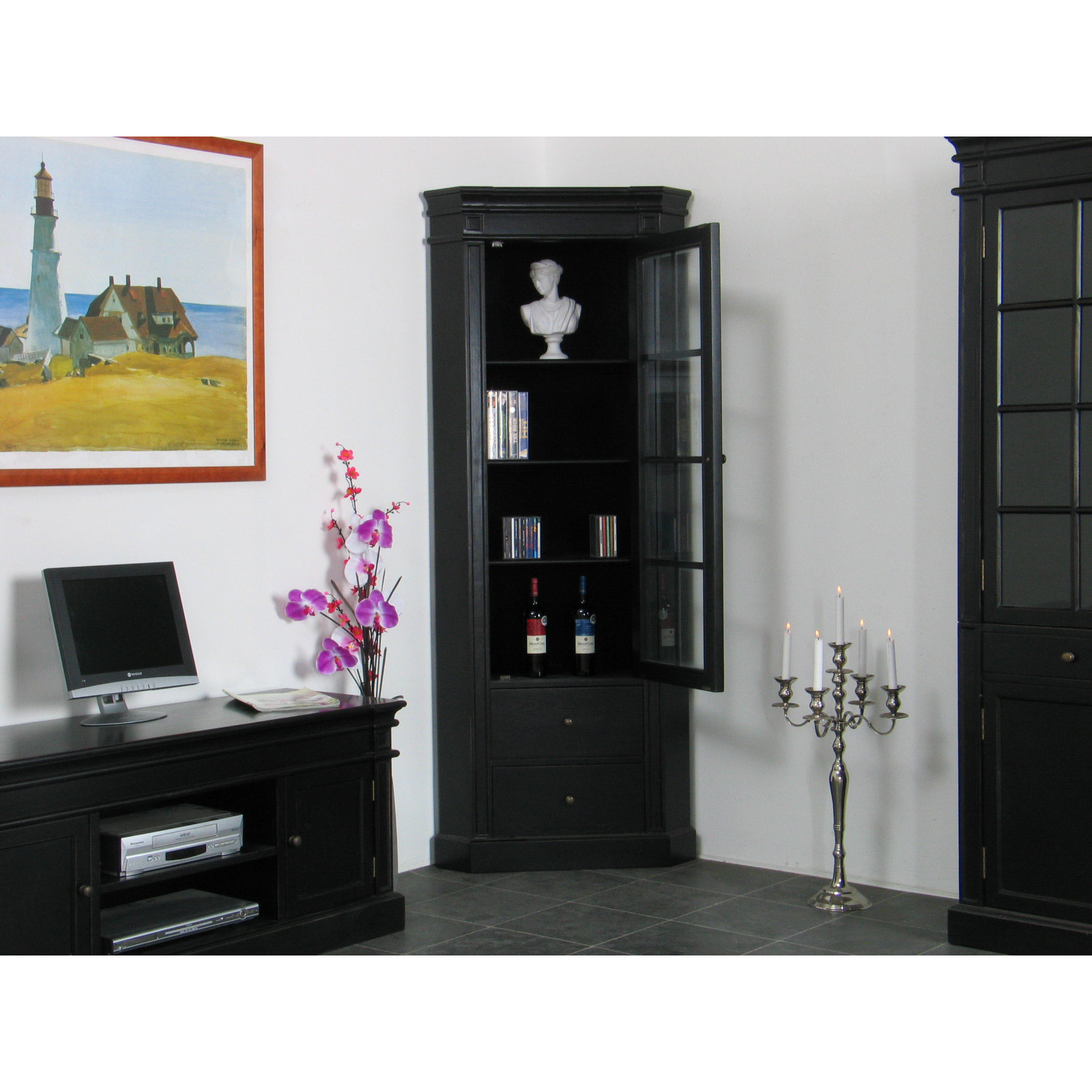 Hazelwood Home Amaretta Solid Wood Corner Display Wayfair UK