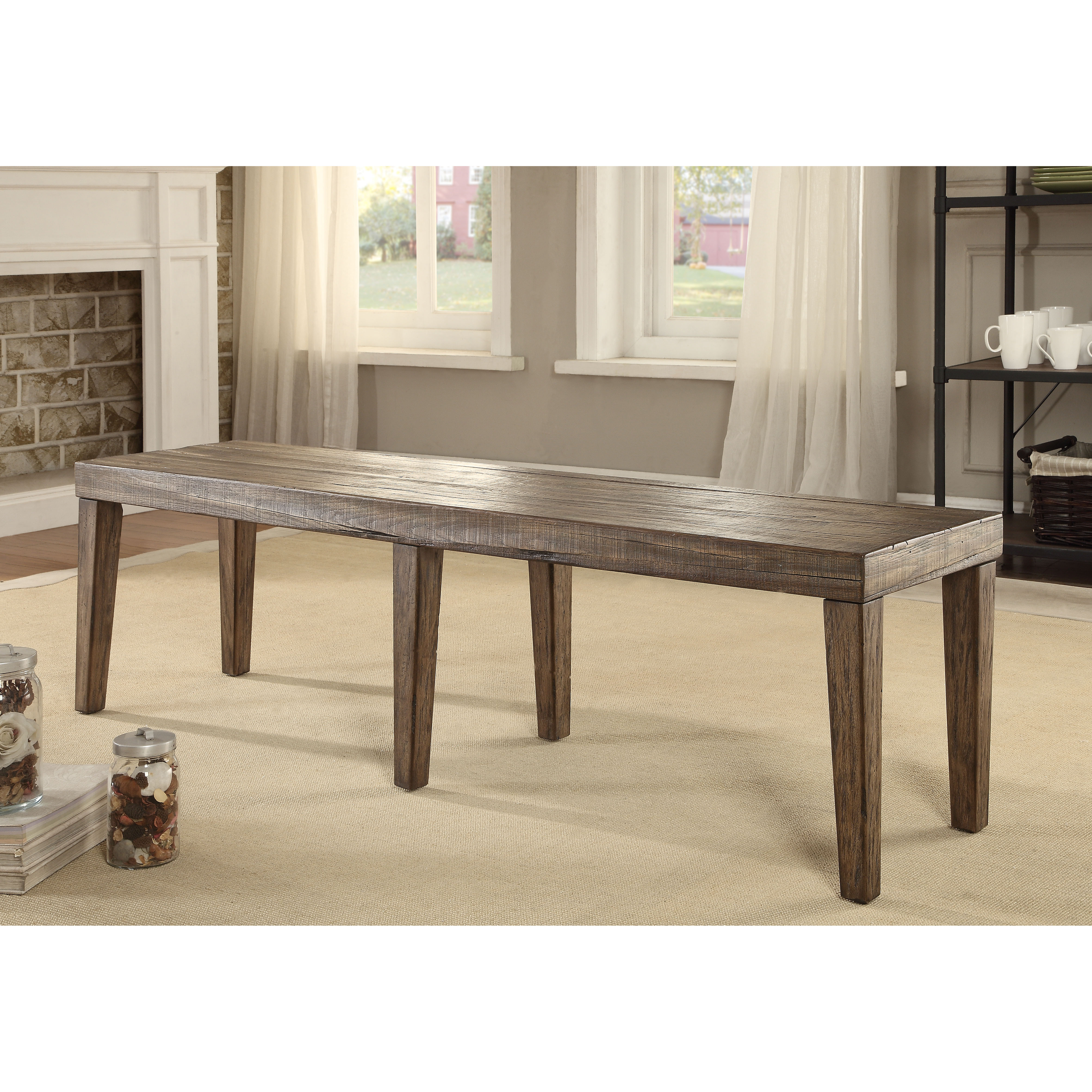 Canora Grey Shelby Wood Kitchen Bench & Reviews Wayfair