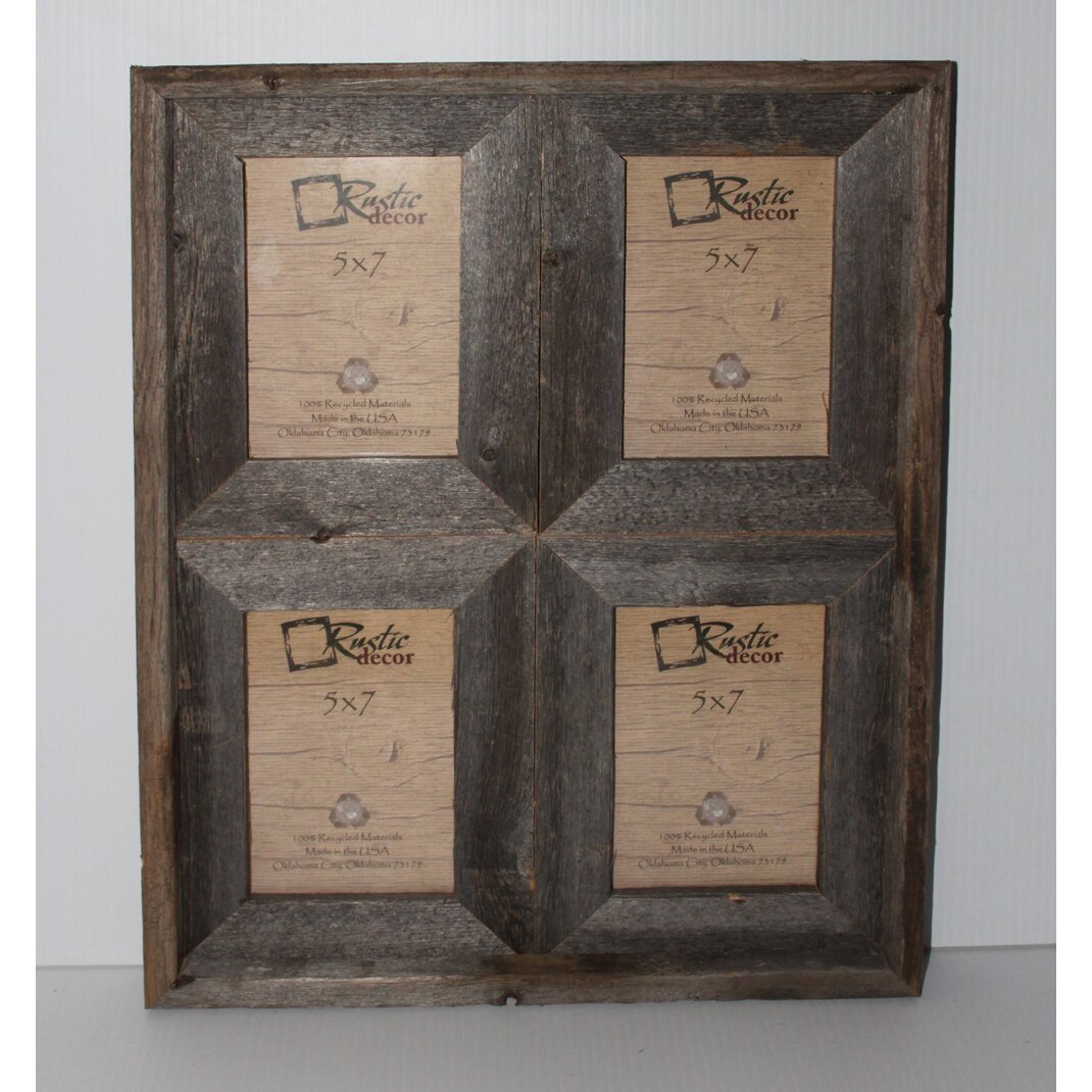 RusticDecor Rustic Reclaimed Barn Wood Collage Picture Frame & Reviews ...