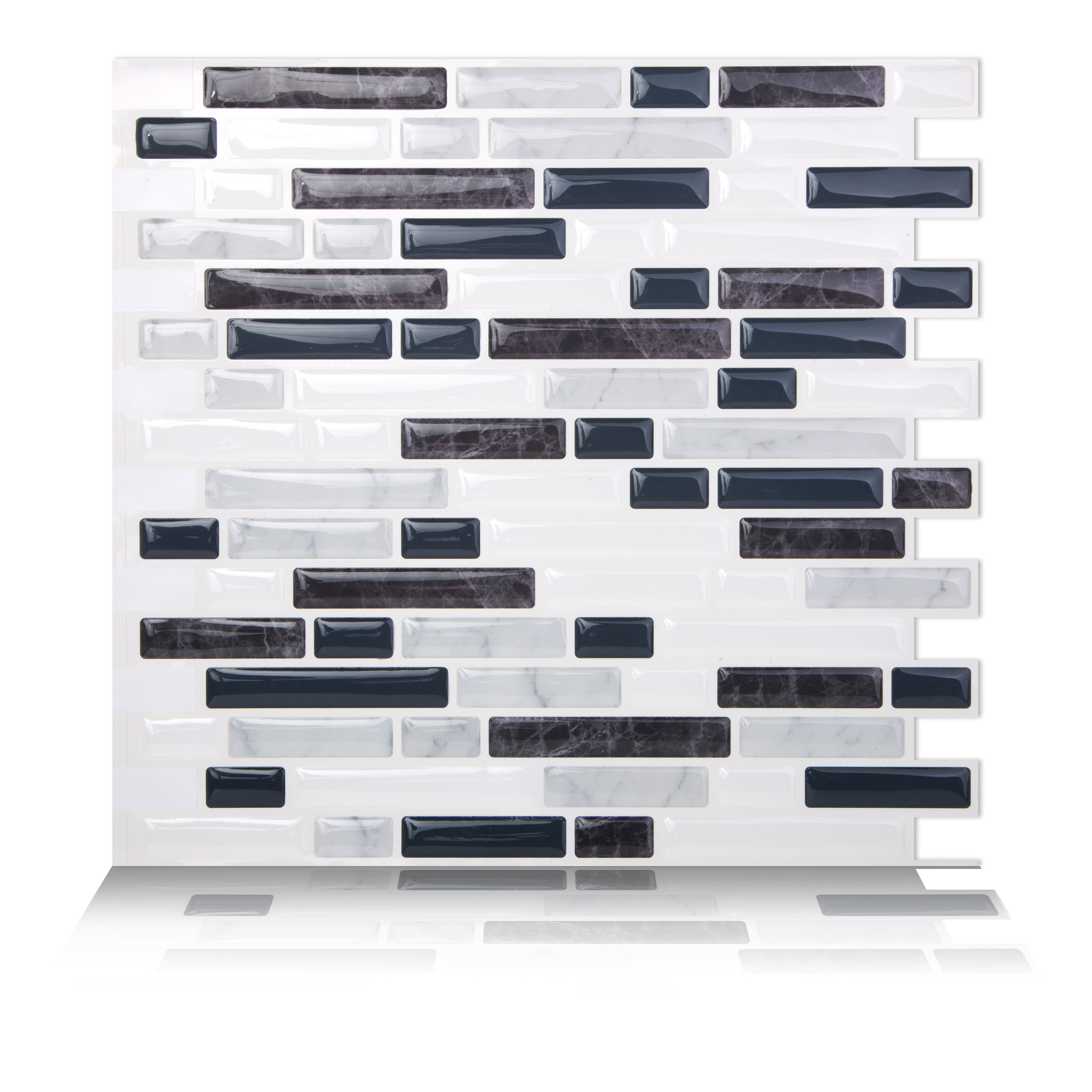 black and white mosaic peel and stick tile