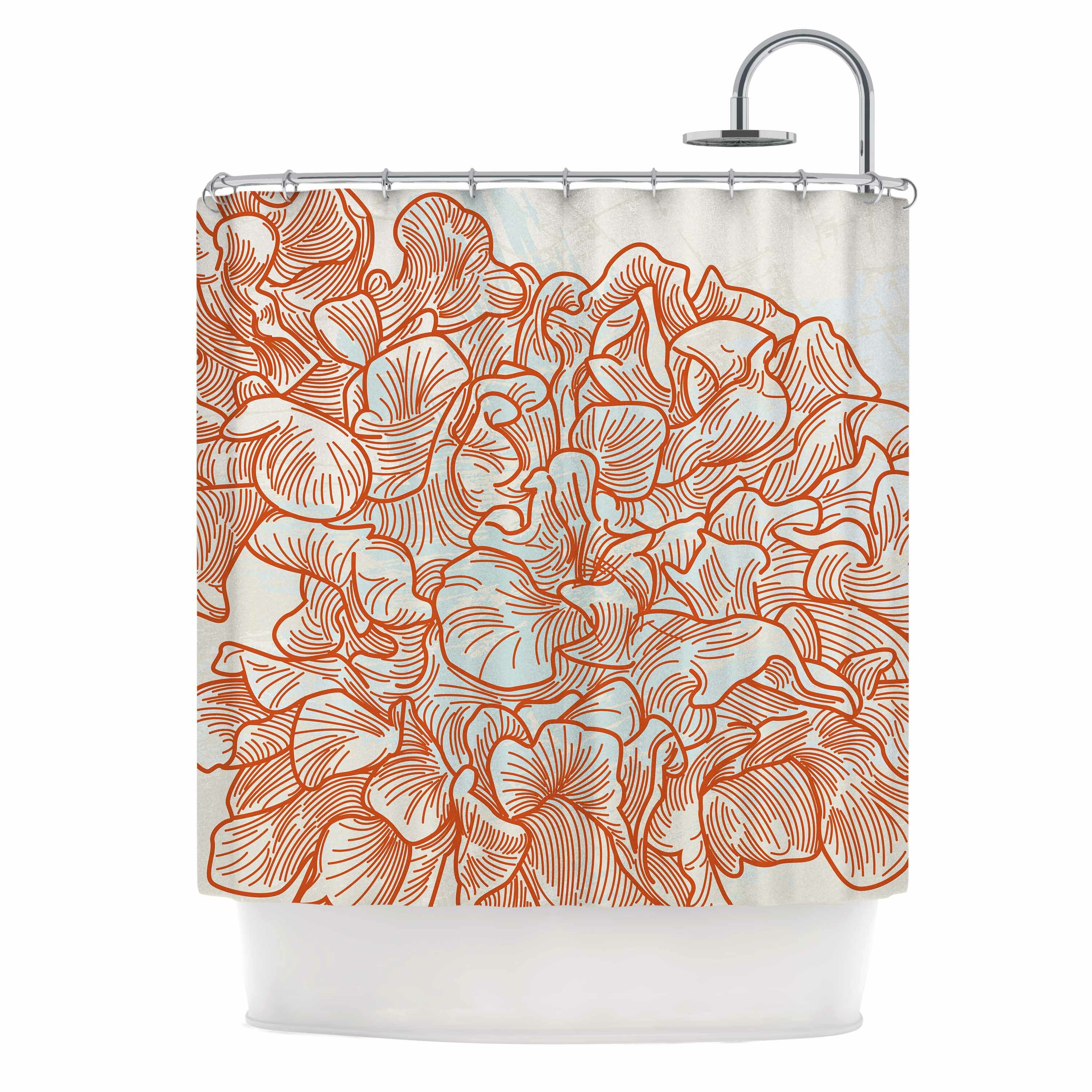 East Urban Home Lettuce Coral Shower Curtain | Wayfair.ca