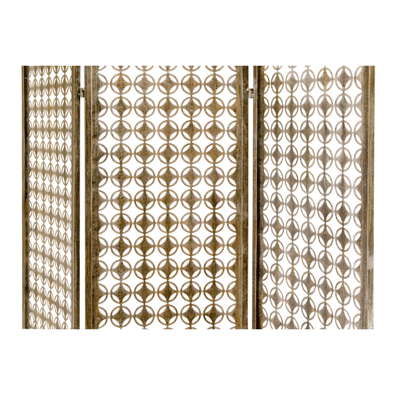 Glamour Home Decor Abbey 70.6" x 56.7" Metal Frame Folding Screen