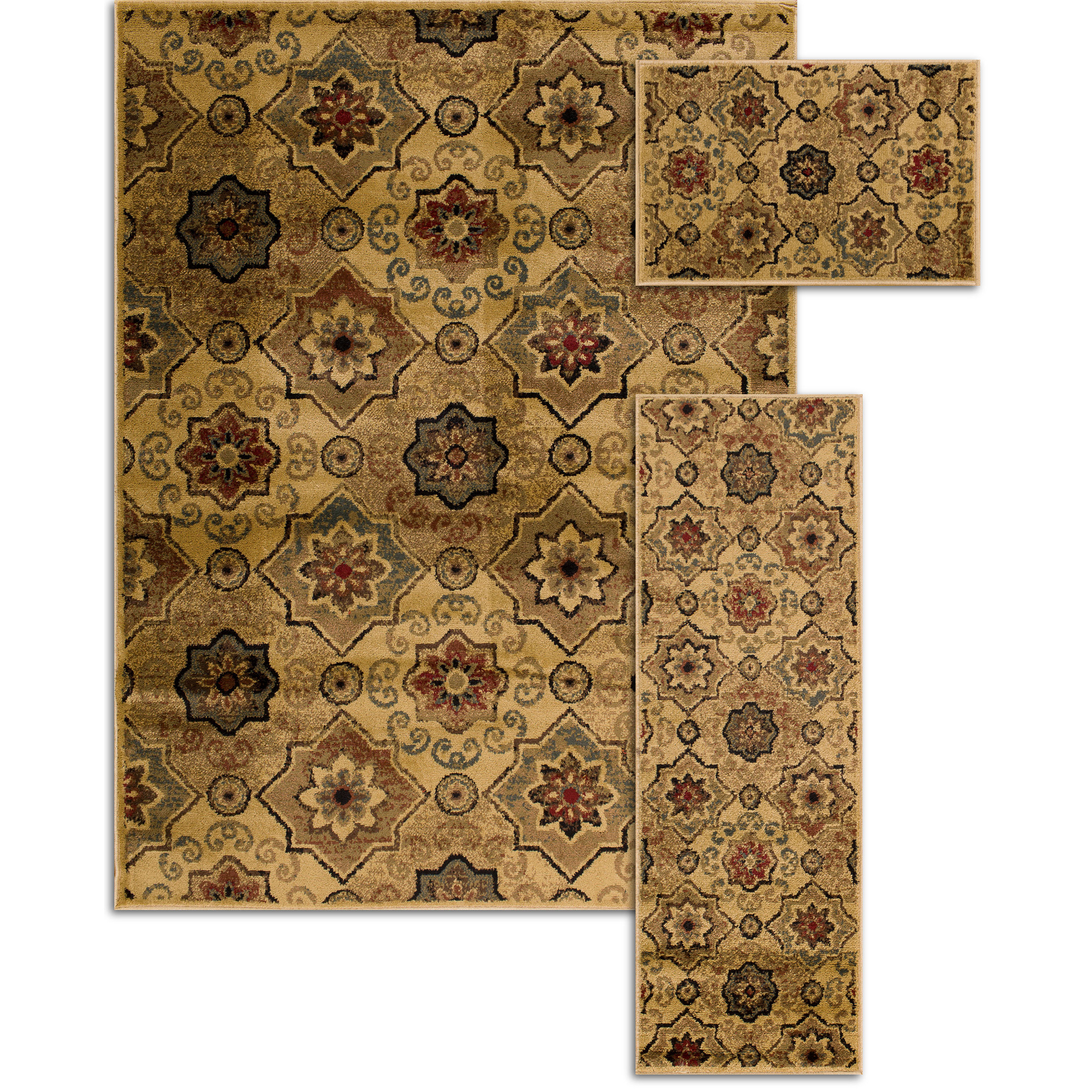 Threadbind Penfield Beige 3 Piece Area Rug Set & Reviews Wayfair