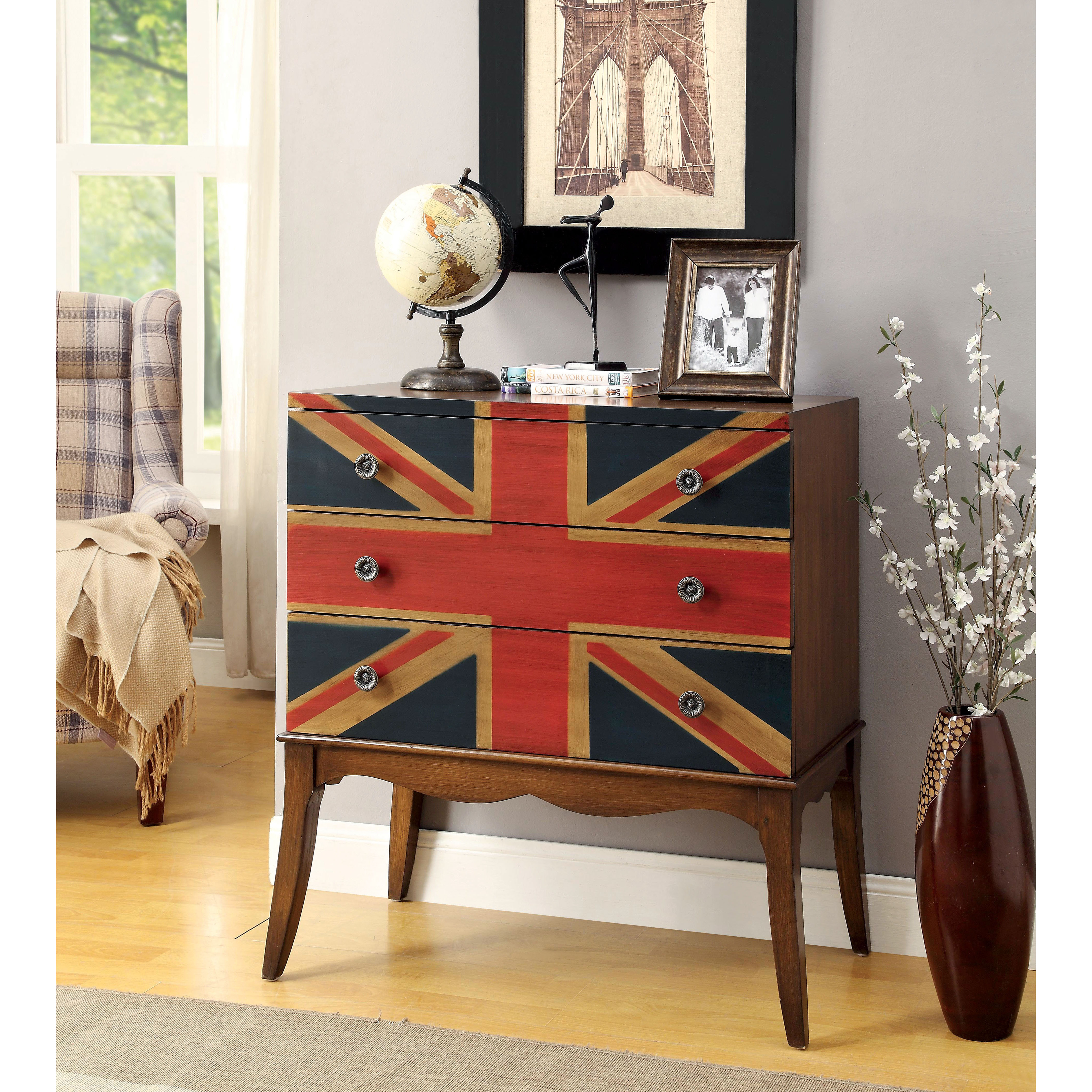 Latitude Run Eula Union Jack Flag Print 3 Drawer Chest & Reviews Wayfair