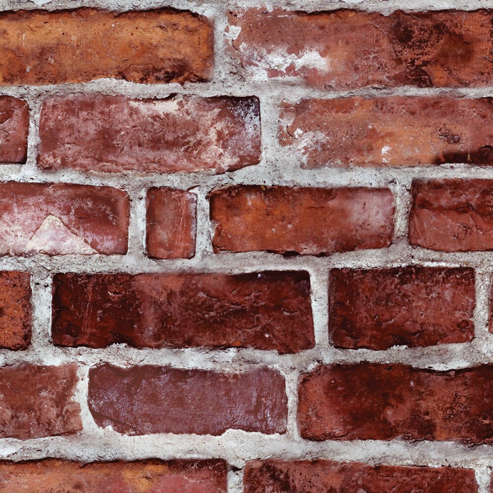 SimpleShapes Peel and Stick 9' x 24" Brick Tile Wallpaper ...