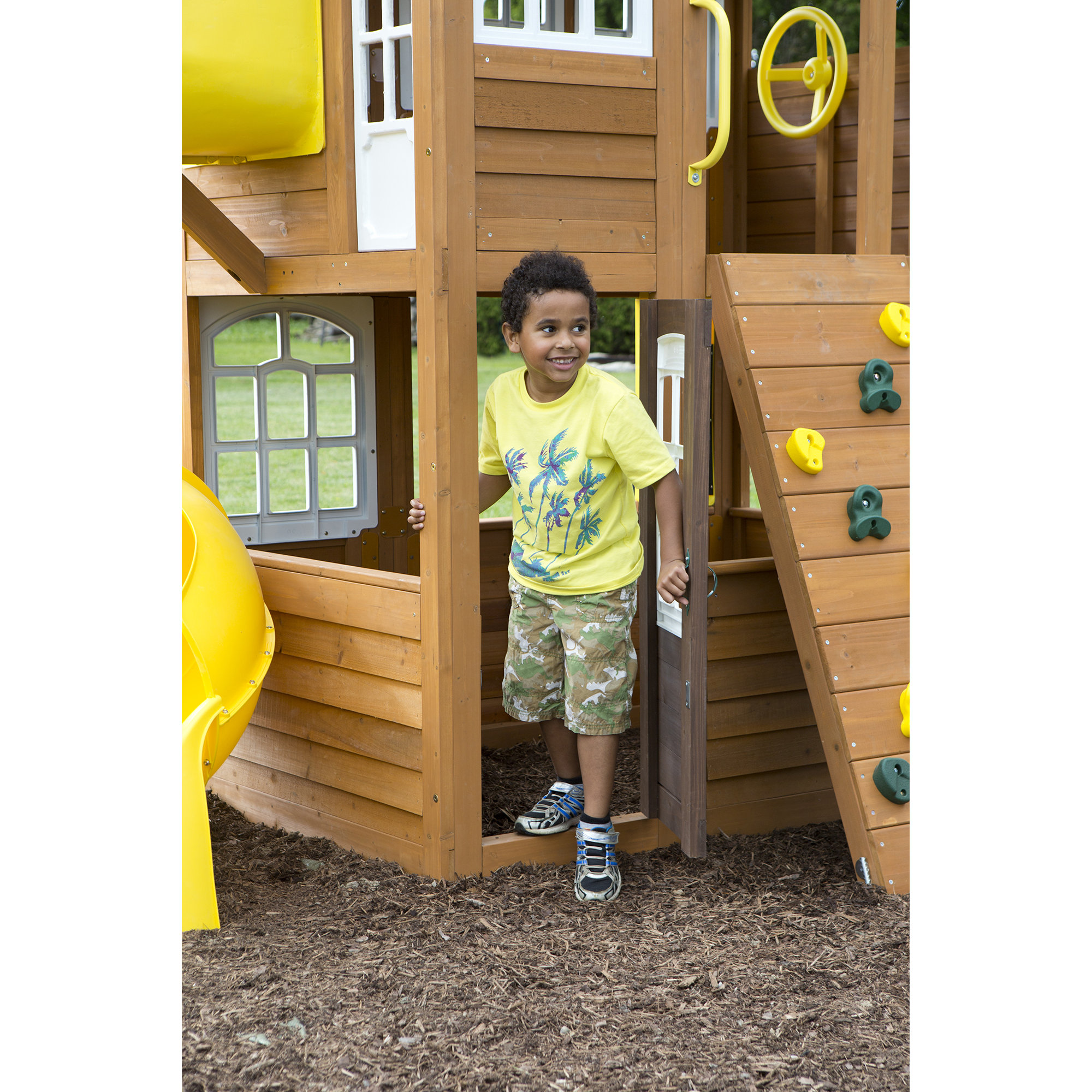 Cedar Summit Richmond Lodge Wooden Play Swing Set & Reviews Wayfair