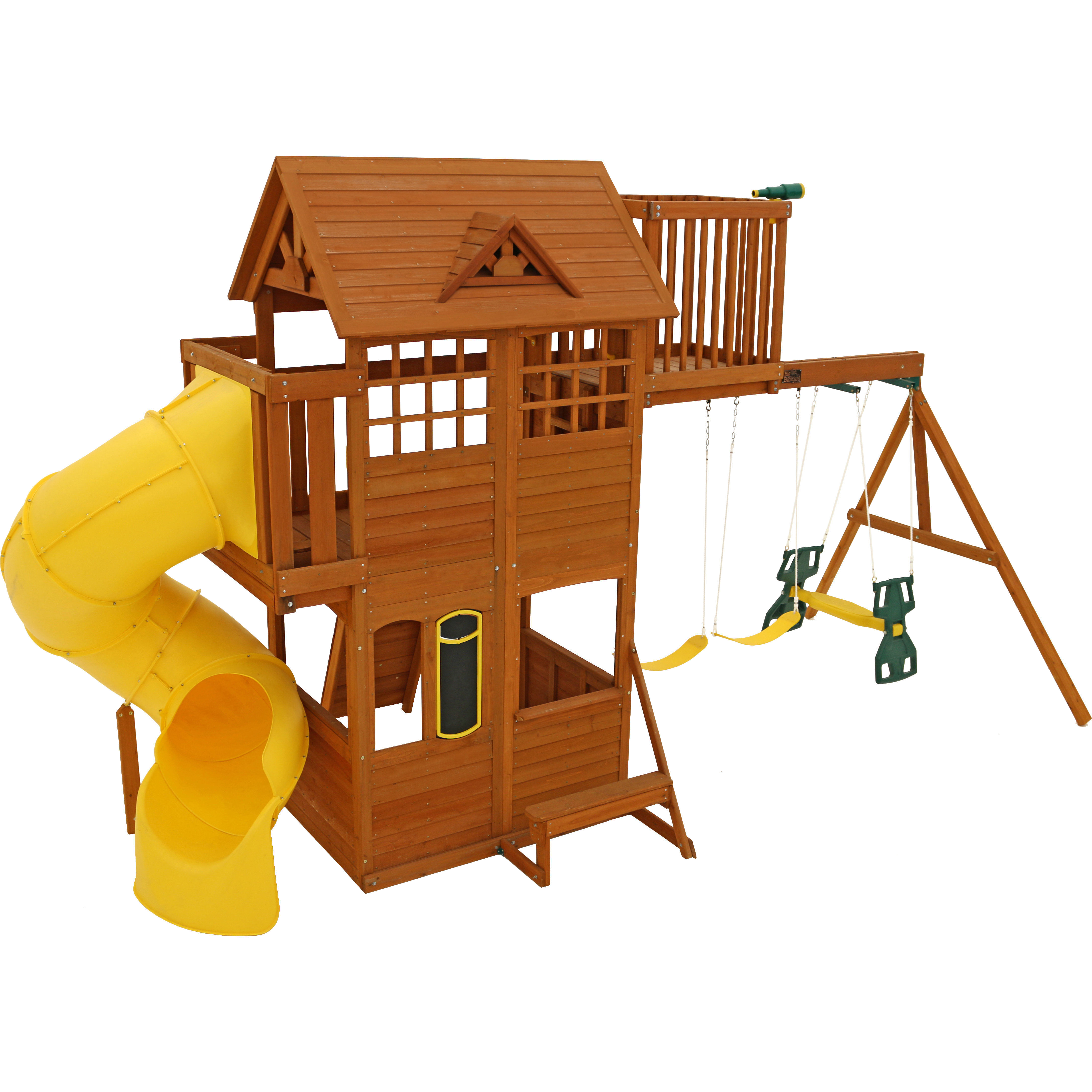 Cedar Summit Abbeydale Clubhouse Wooden Swing Set & Reviews Wayfair