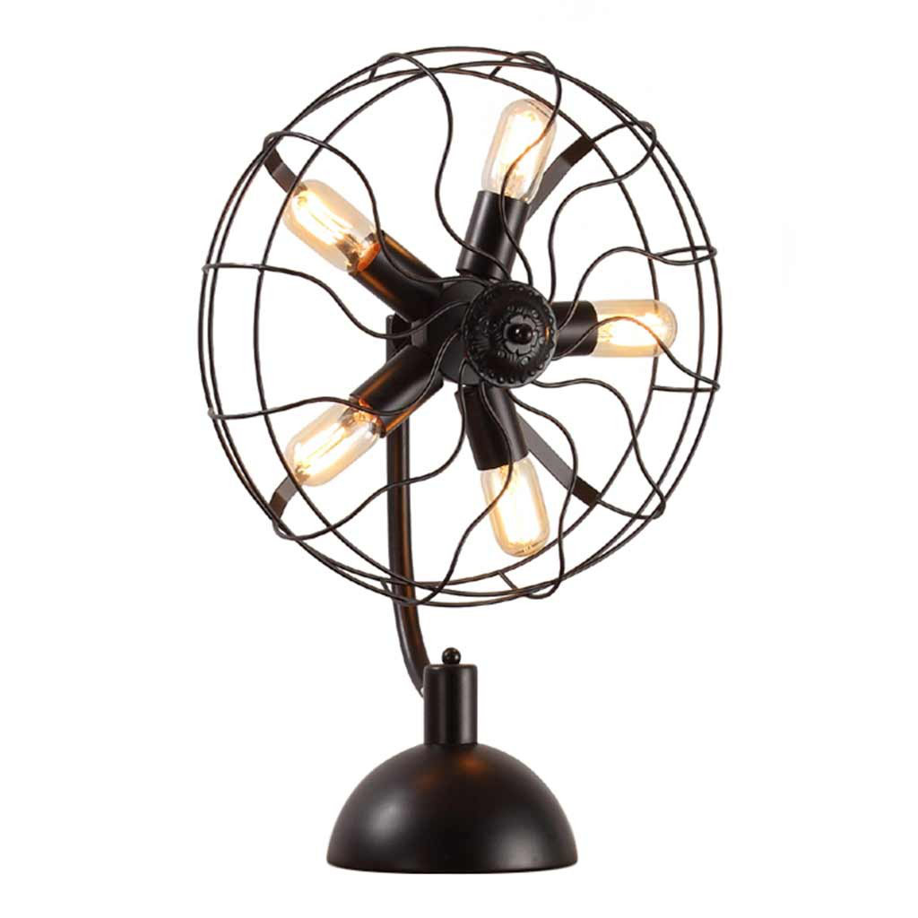 UrbanHomeIndustrial 5 Light Vintage Fan 25" Table Lamp & Reviews Wayfair