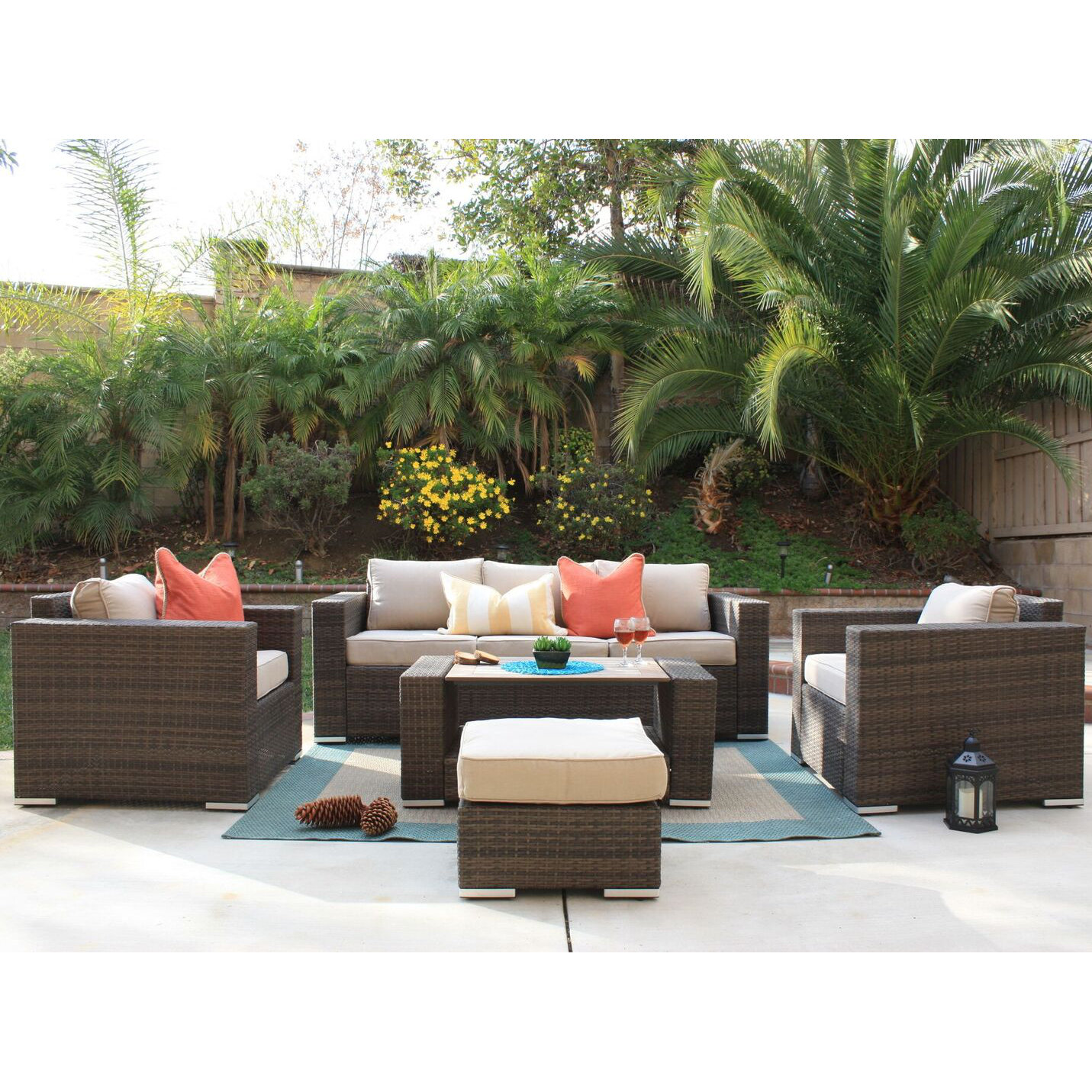 JB Patio 5 Piece Deep Seating Group with Cushion & Reviews Wayfair