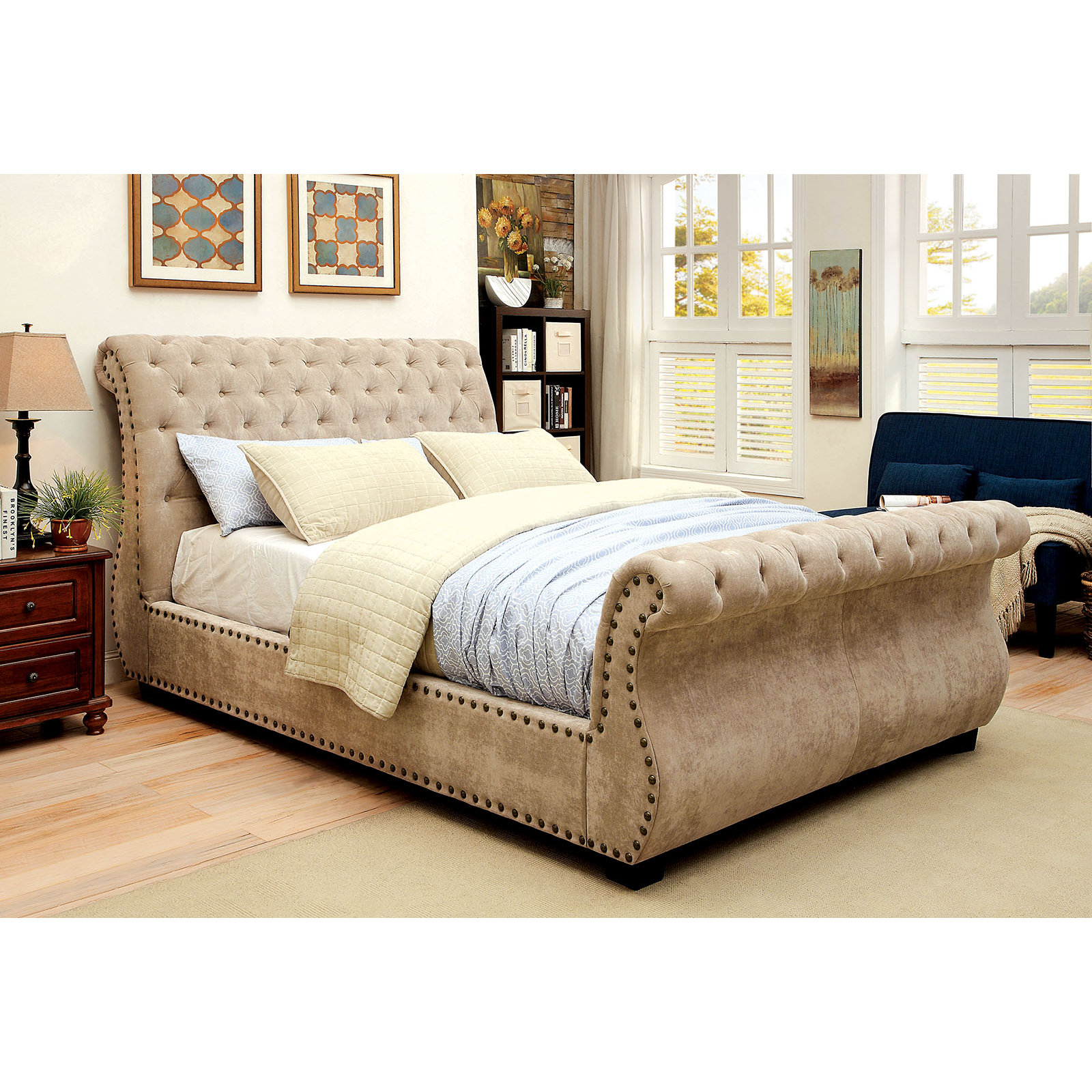 A&J Homes Studio Candi Upholstered Sleigh Bed Wayfair