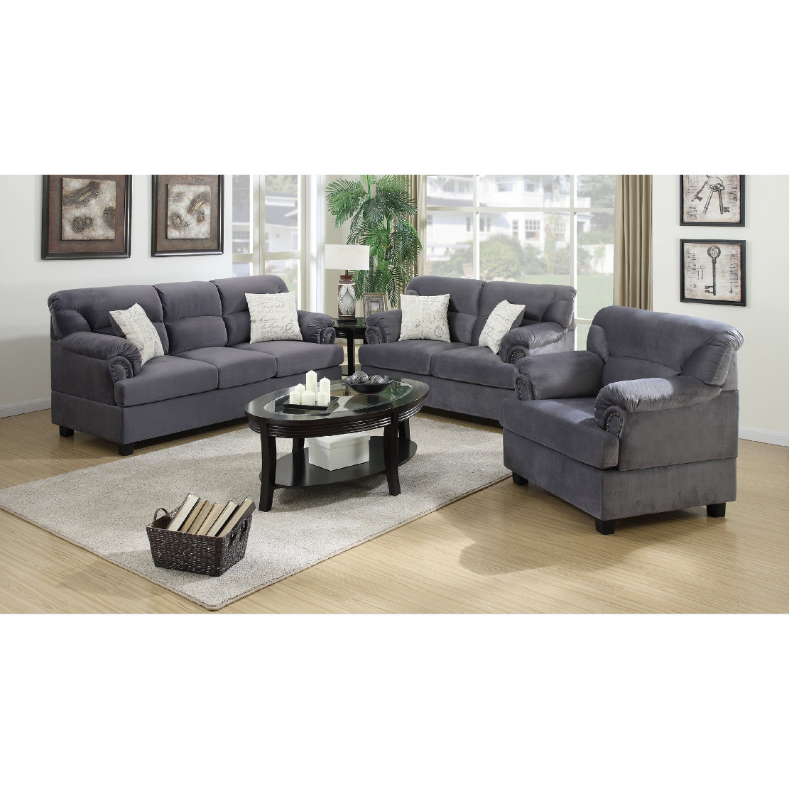 A\u0026J Homes Studio Penny 3 Piece Living Room Set  Wayfair