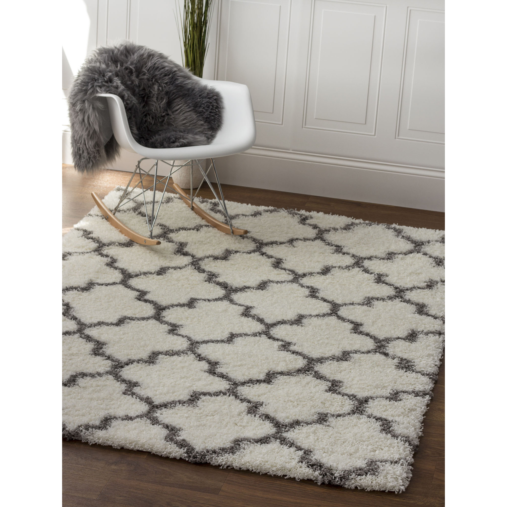 Super Area Rugs White/Grey Area Rug & Reviews Wayfair.ca