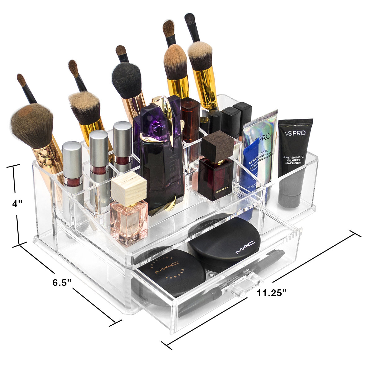 Sorbus Acrylic Sectional Makeup Organizer & Reviews Wayfair