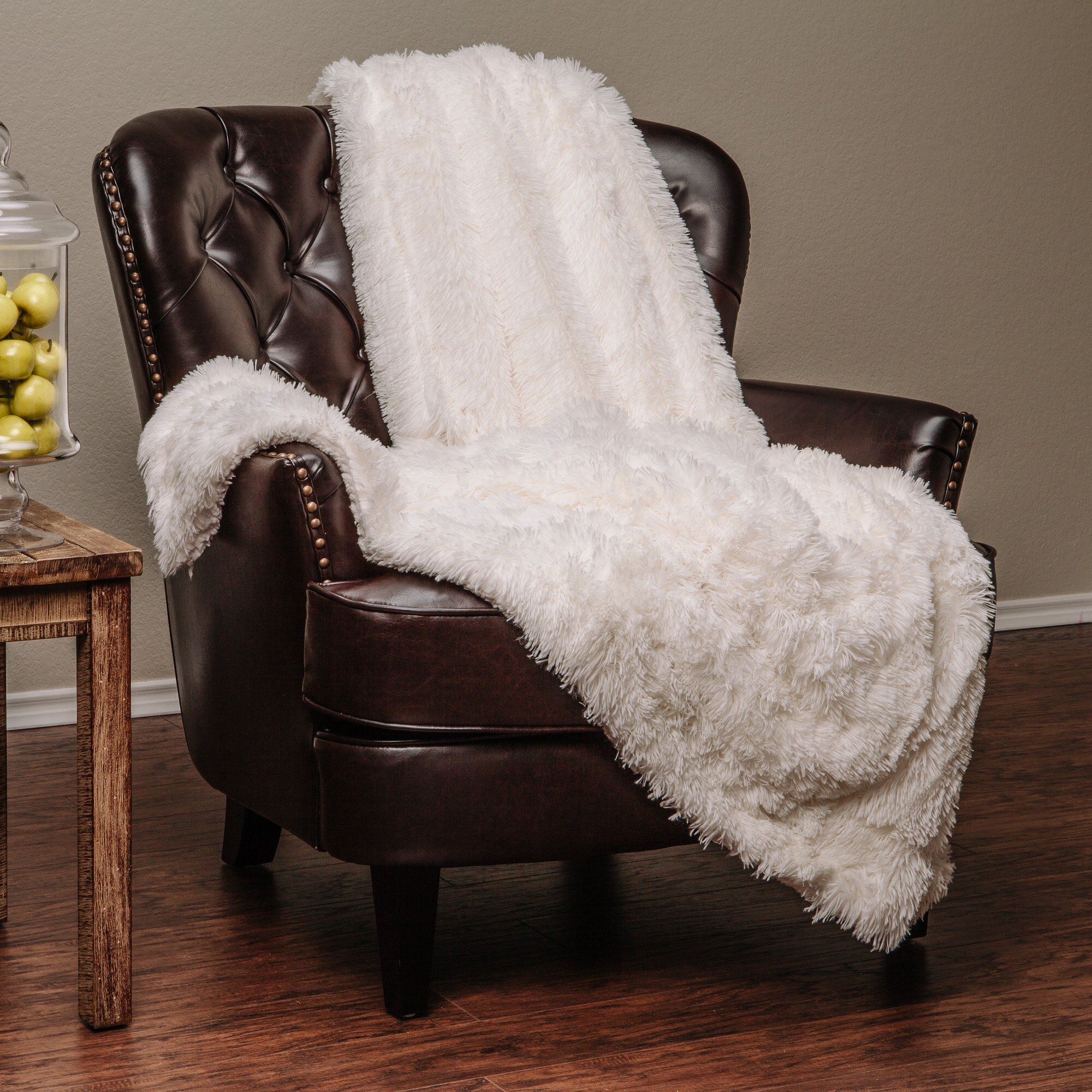 Chanasya Fur Throw Blanket for Bed Couch Chair Daybed ...